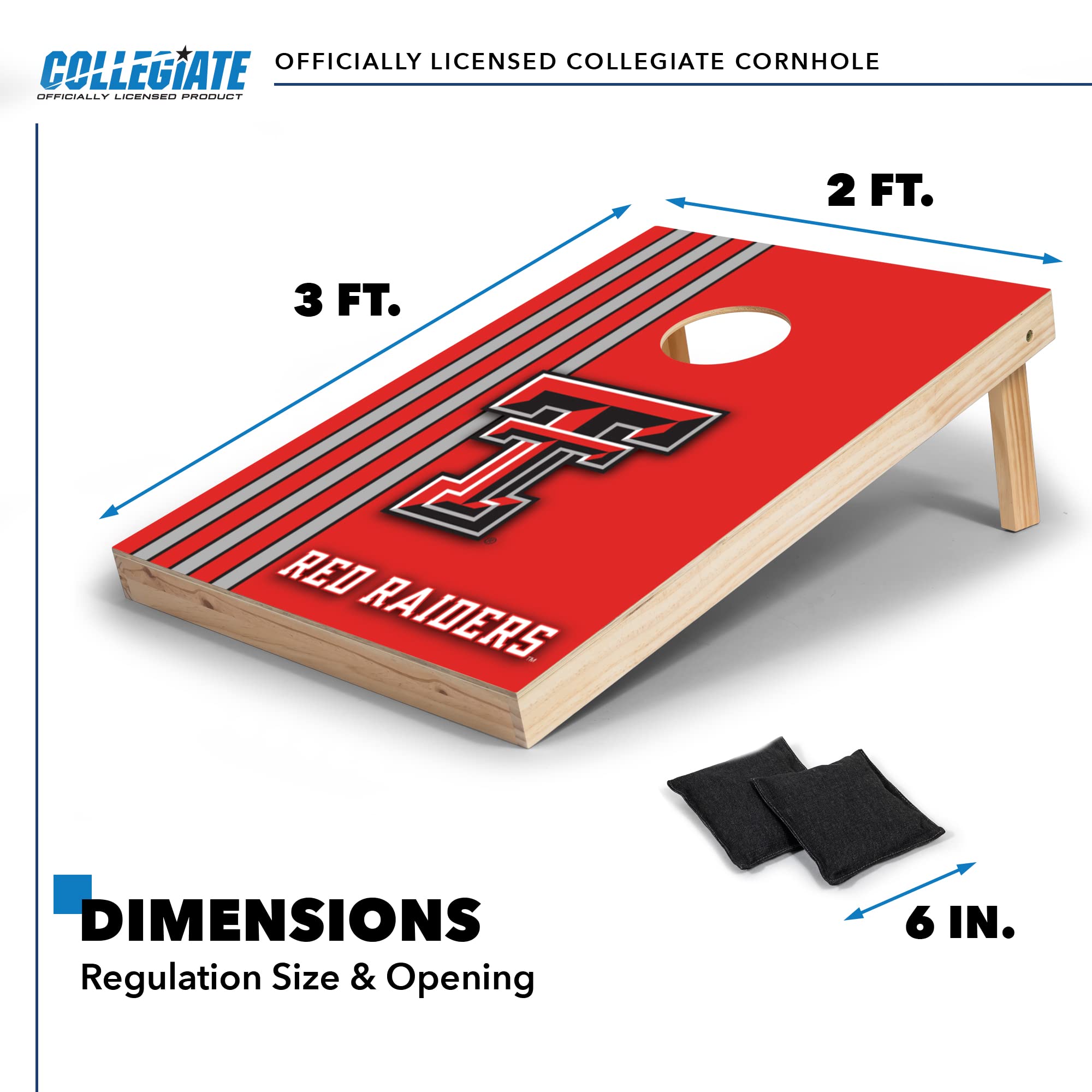 Wild Sports 2' x 3' Set with Direct Print HD Team Graphics – Great Gift for Any NCAA Fan! Bean Bag Toss Family Outdoor Games – Texas Tech Red Raiders - Sports Collectibles, Sports Memorabilia, Sports Fan Shop, Sports Gifts