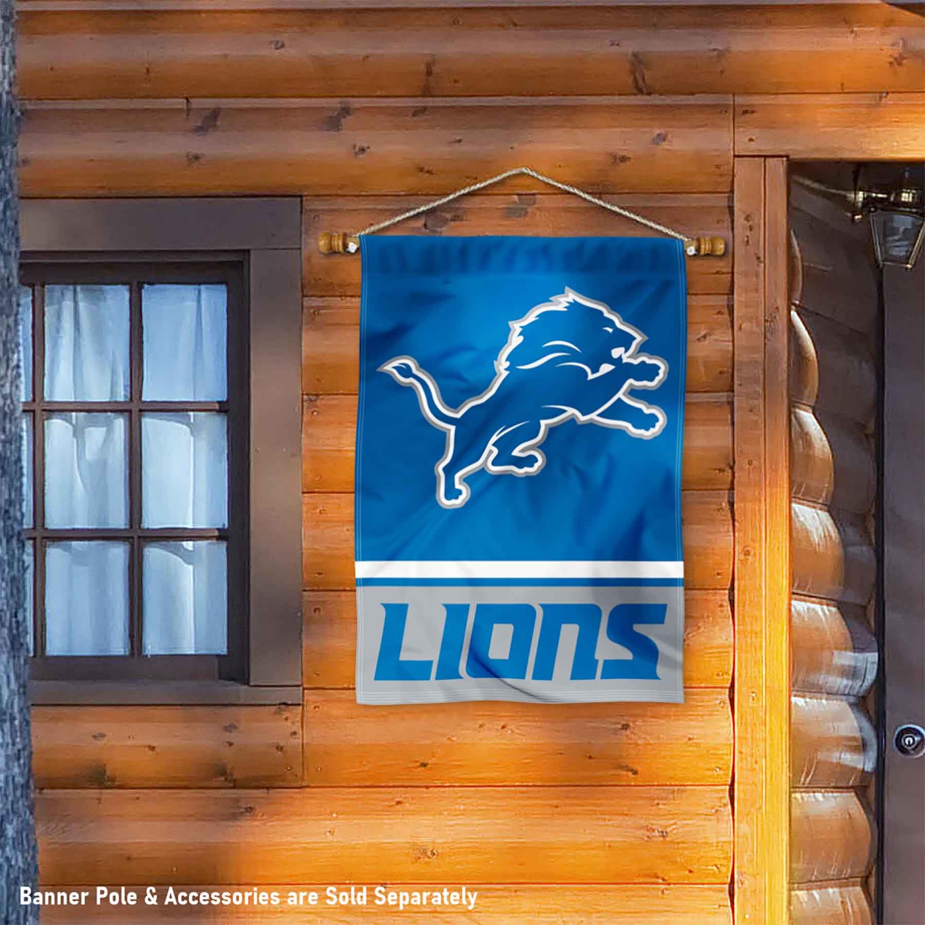 WinCraft Detroit Lions Double Sided House Flag - Sports Collectibles, Sports Memorabilia, Sports Fan Shop, Sports Gifts