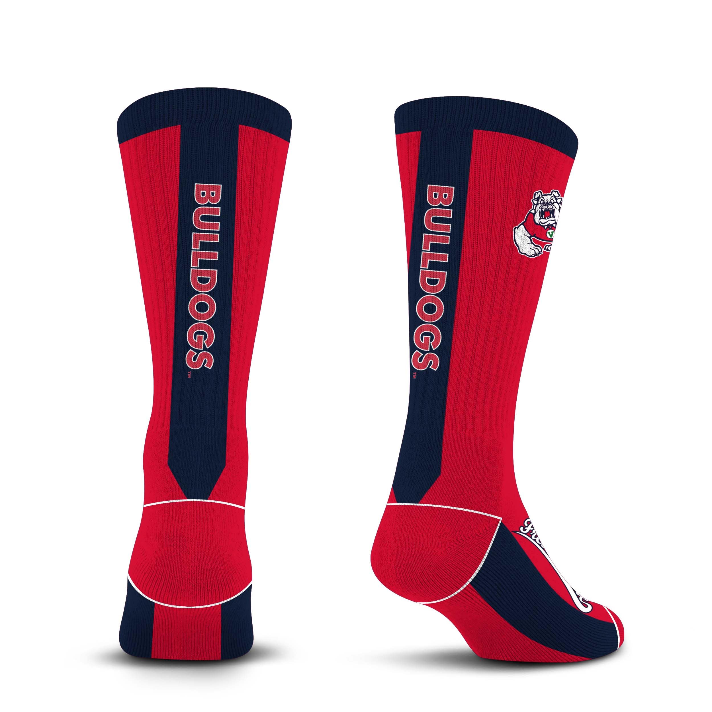 For Bare Feet NCAA FRESNO STATE BULLDOGS MVP Crew Sock Team Color Large - Sports Gifts, Sports Memorabilia, Sports Collectibles, Fan Shop