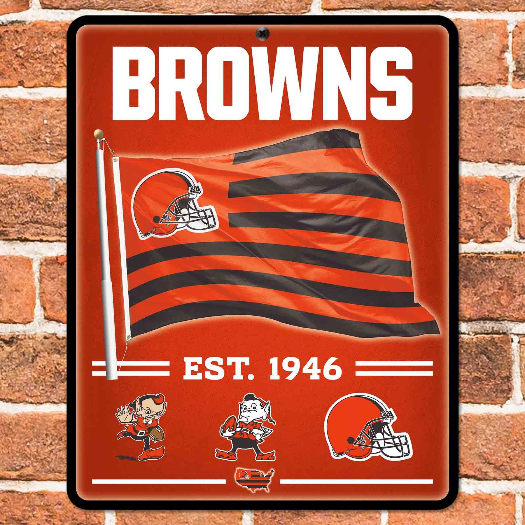 WinCraft Cleveland Browns Americana Banner Flag Sign - Sports Collectibles, Sports Memorabilia, Sports Fan Shop, Sports Gifts