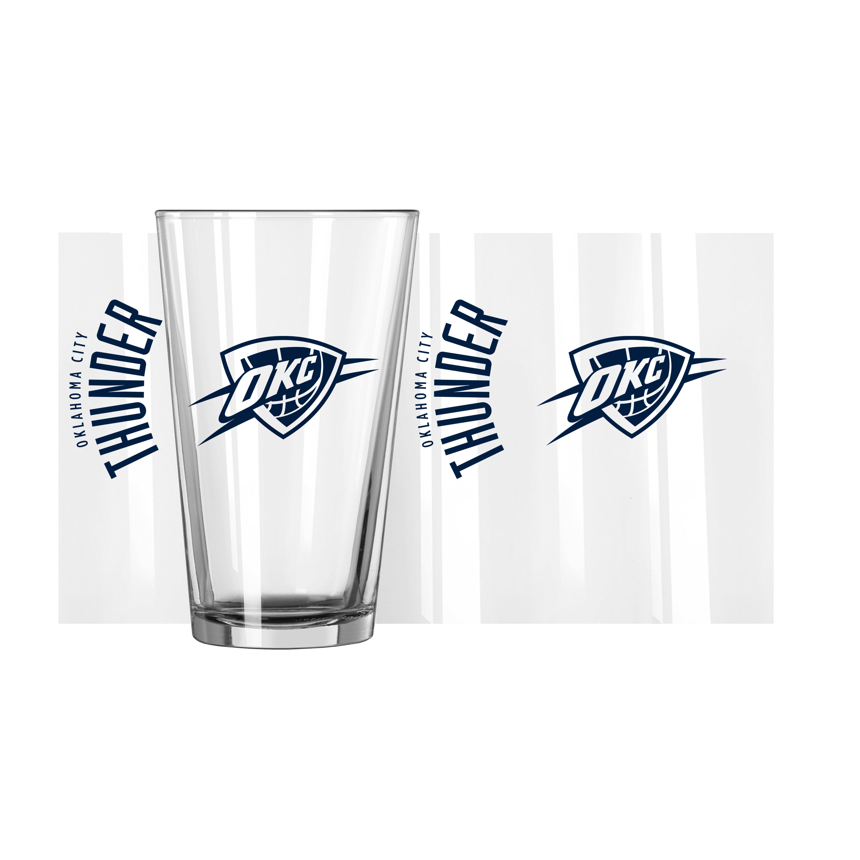 Oklahoma City Thunder Navy 16oz Gameday Pint Glass - Sports Gifts, Sports Memorabilia, Sports Collectibles, Fan Shop