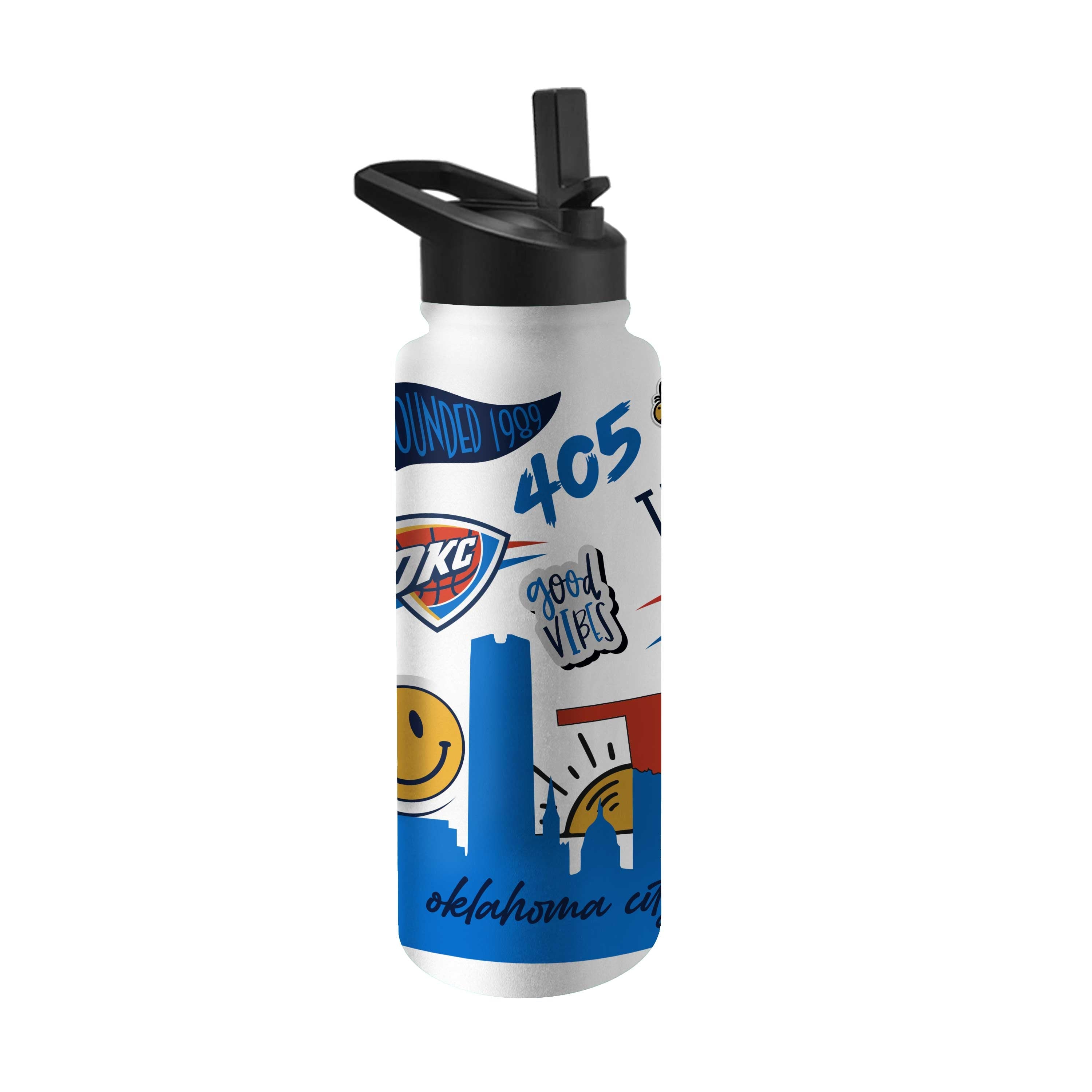 Oklahoma City Thunder 34oz Native Quencher Bottle - Sports Gifts, Sports Memorabilia, Sports Collectibles, Fan Shop