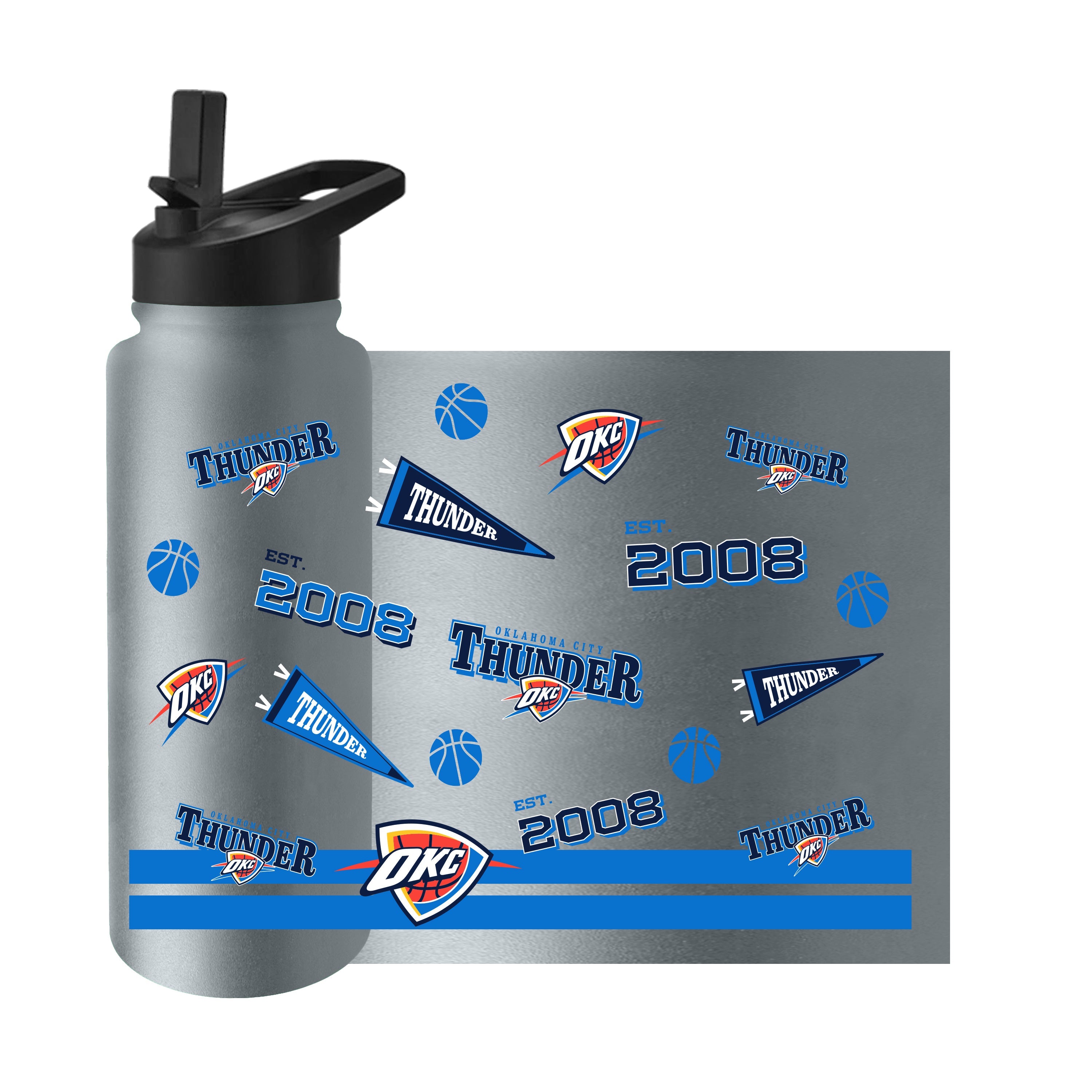 Oklahoma City Thunder 34oz Native Quencher Bottle - Sports Gifts, Sports Memorabilia, Sports Collectibles, Fan Shop