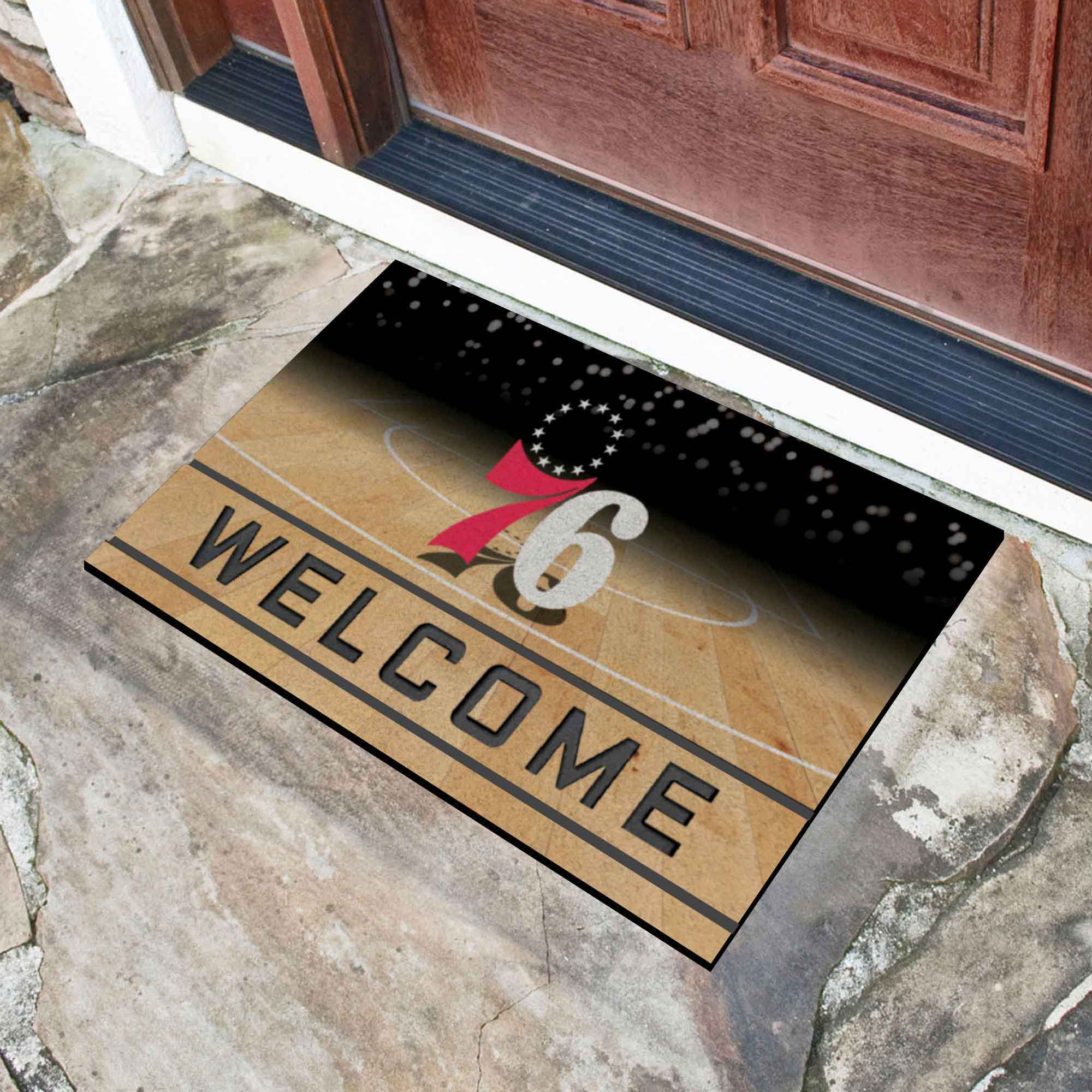 NBA - Philadelphia 76ers Crumb Rubber Door Mat - Sports Gifts, Sports Memorabilia, Sports Collectibles, Fan Shop