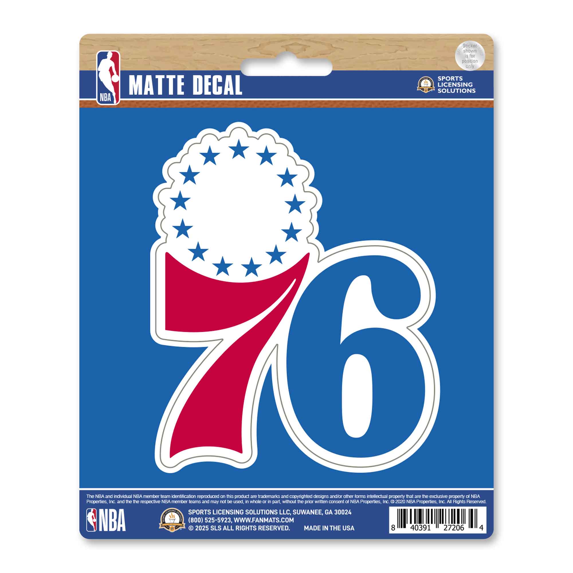 NBA - Philadelphia 76ers Matte Decal