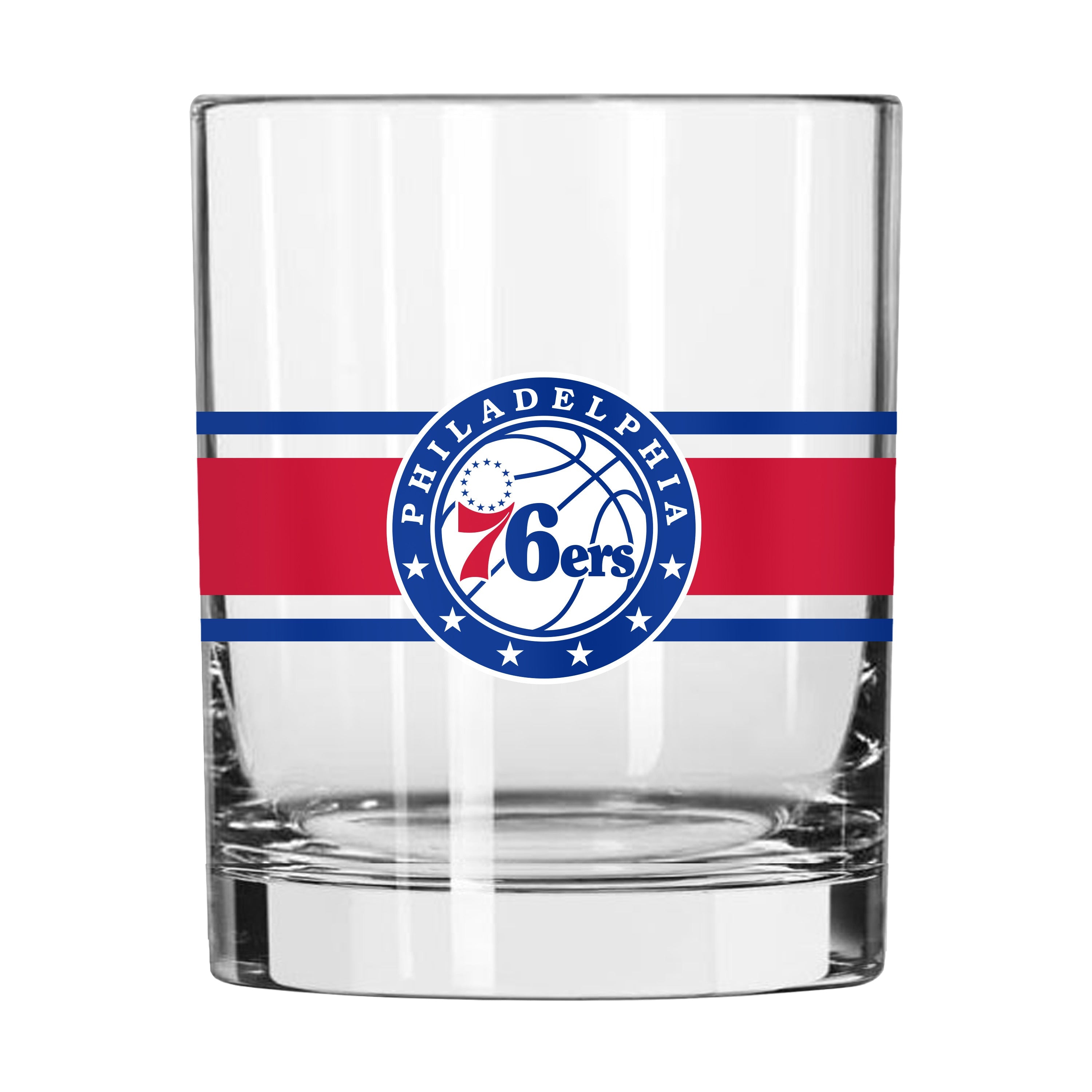 Philadelphia 76ers 14oz Stripe Rocks Glass