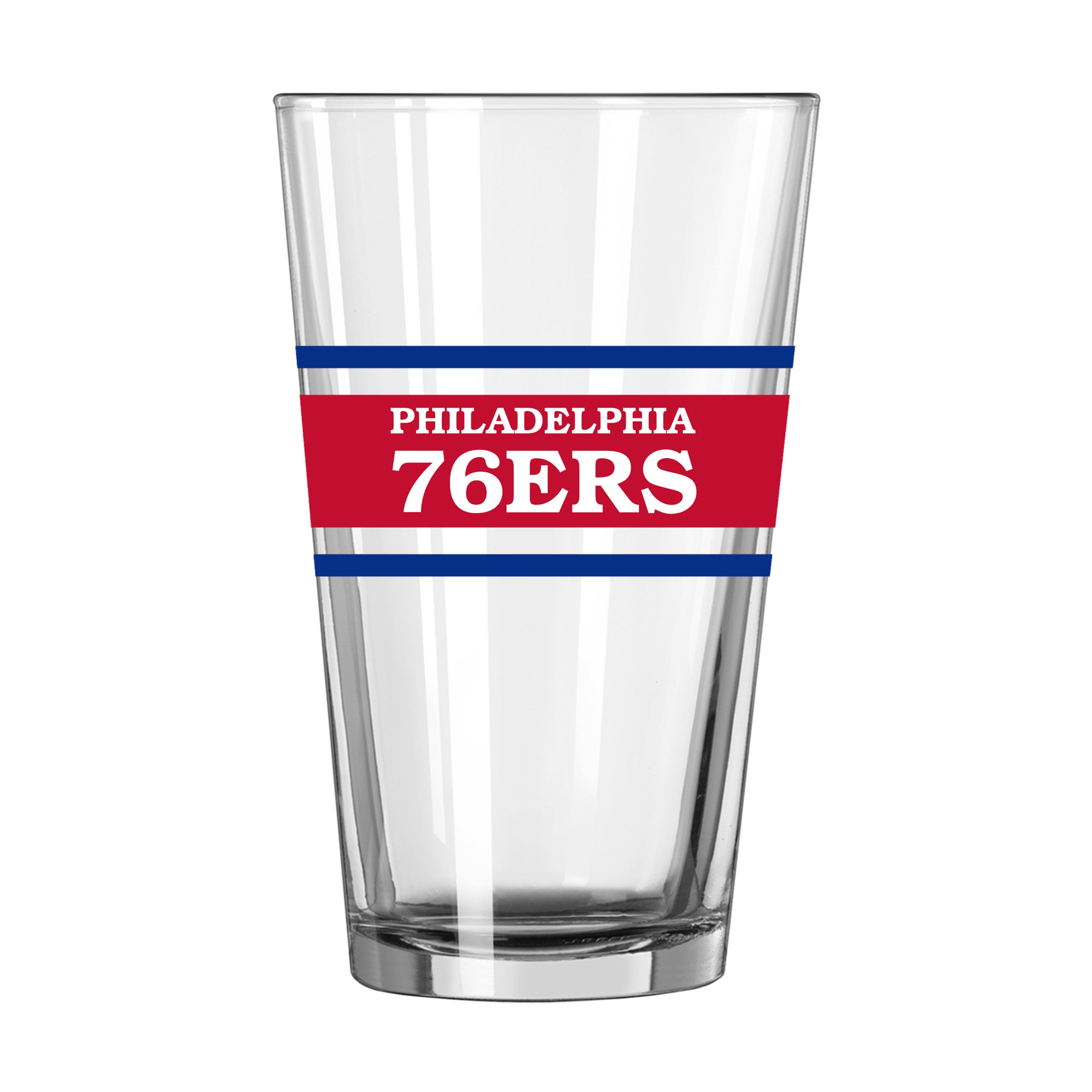 Philadelphia 76ers 16oz Stripe Pint Glass - Sports Gifts, Sports Memorabilia, Sports Collectibles, Fan Shop