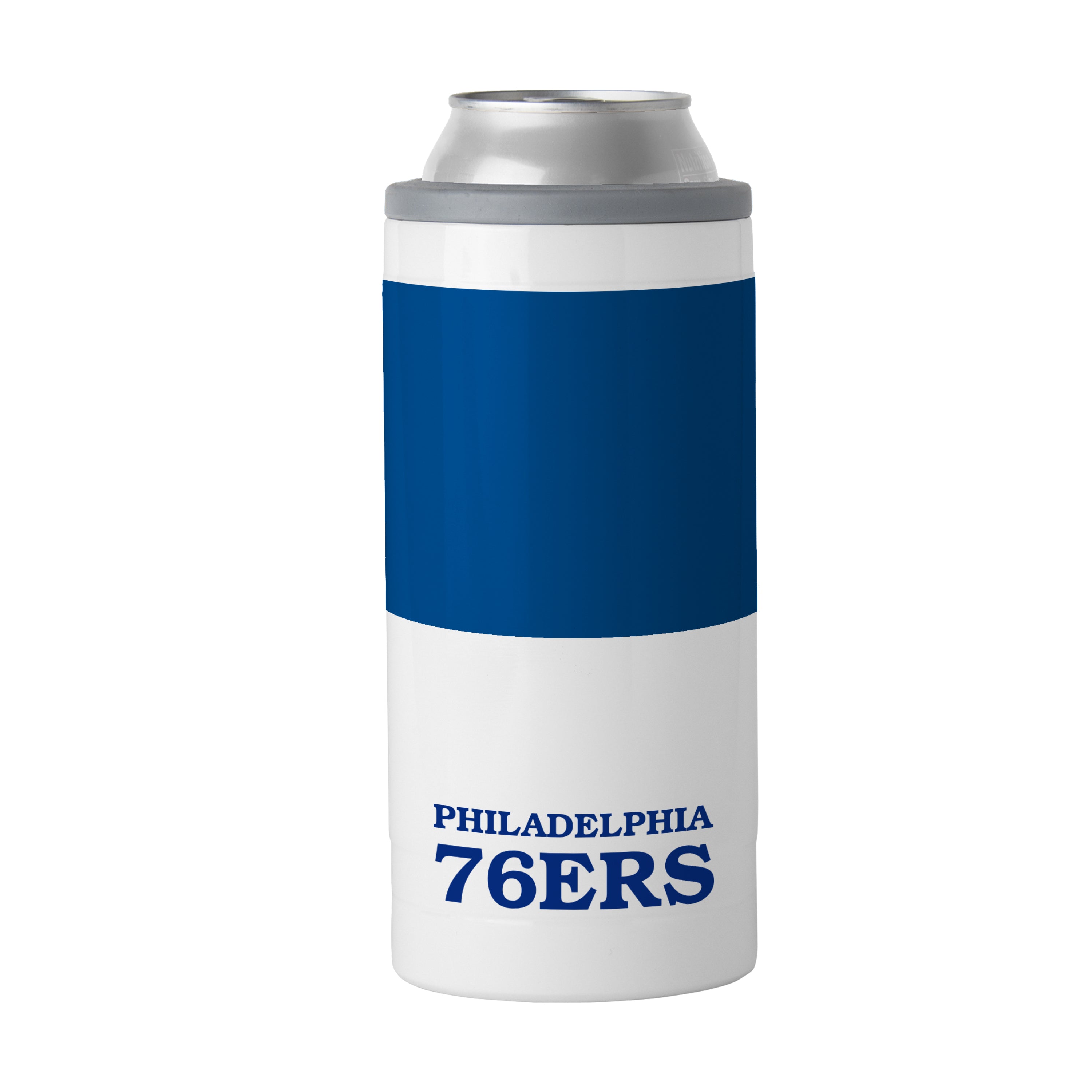 Philadelphia 76ers 12oz Colorblock Slim Can Coolie - Sports Gifts, Sports Memorabilia, Sports Collectibles, Fan Shop