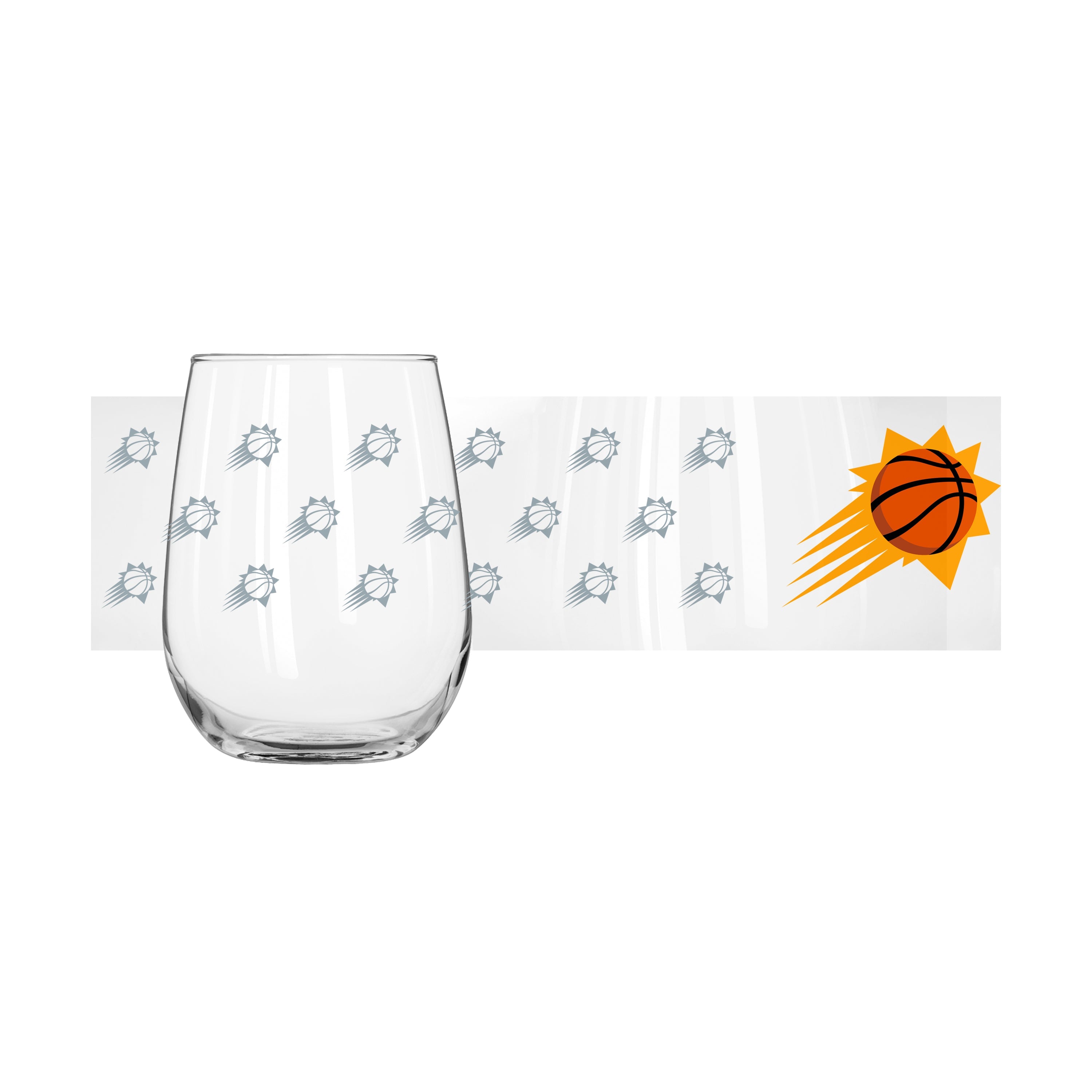 Phoenix Suns 16oz Satin Etch Curved Beverage Glass - Sports Gifts, Sports Memorabilia, Sports Collectibles, Fan Shop