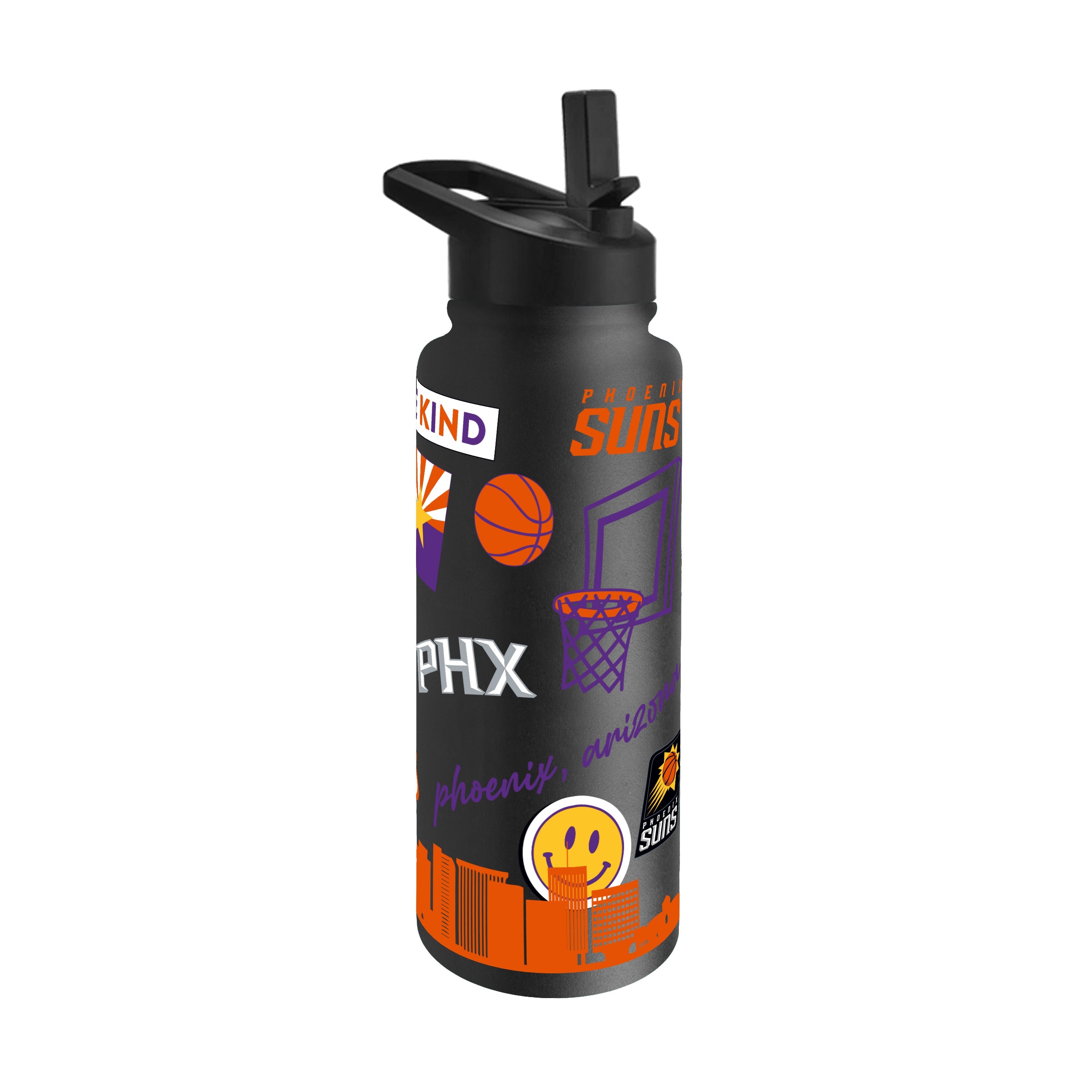 Phoenix Suns 34oz Black Native Quencher Bottle - Sports Gifts, Sports Memorabilia, Sports Collectibles, Fan Shop