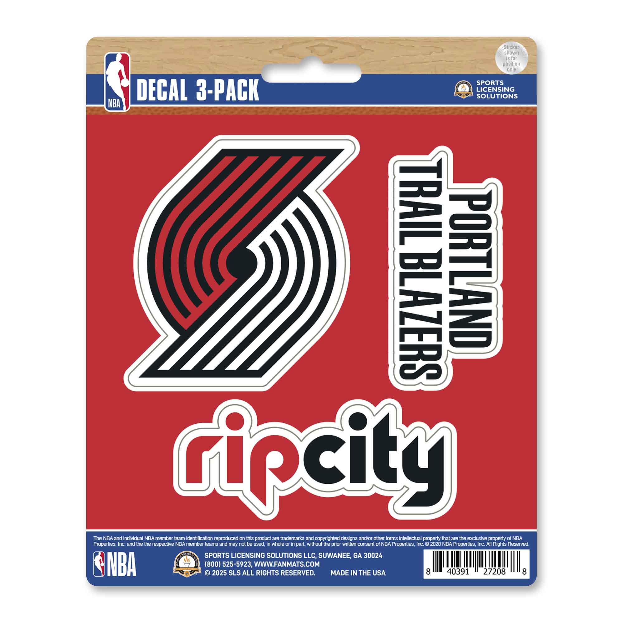 NBA - Portland Trail Blazers Decal 3-pk
