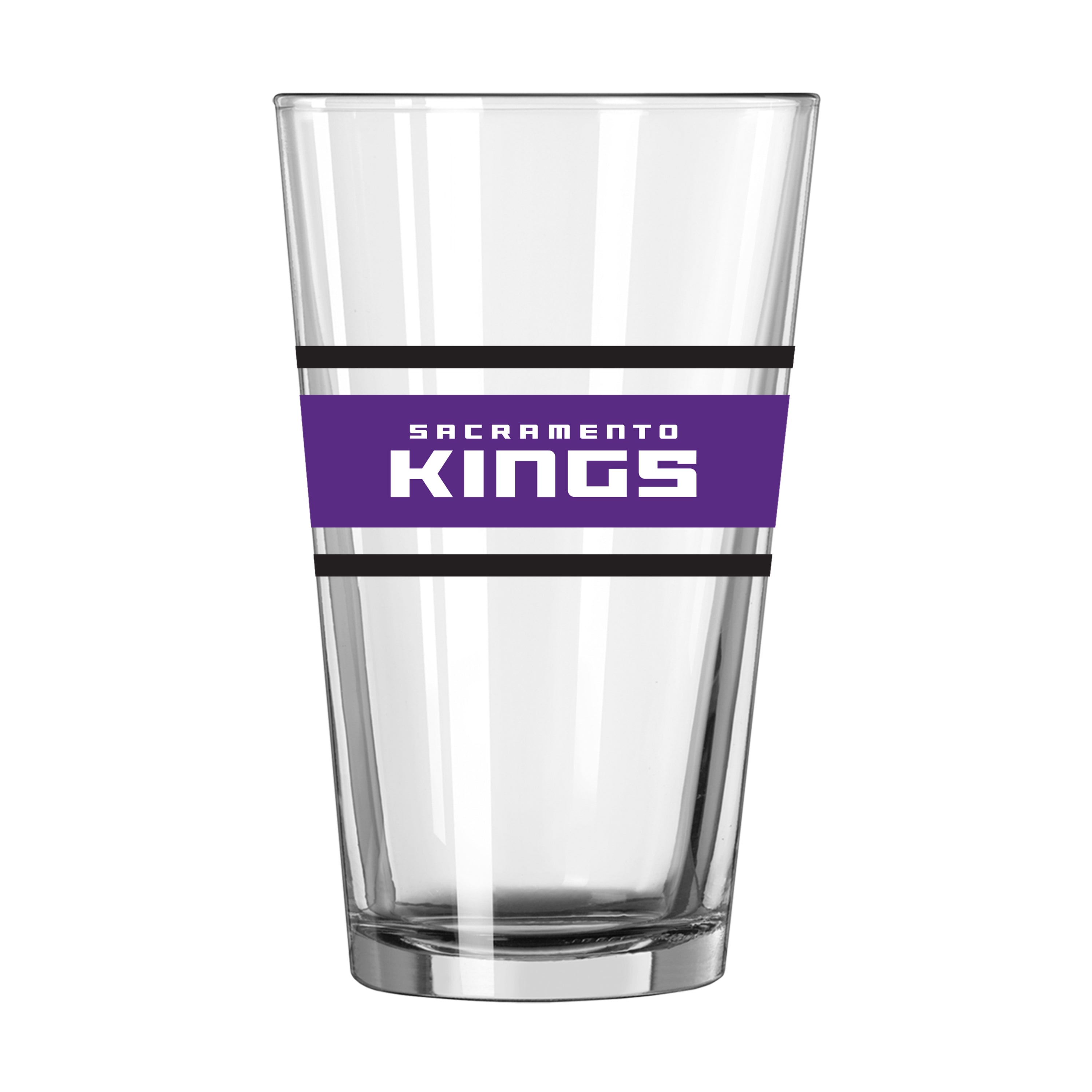 Sacramento Kings 16oz Stripe Pint Glass - Sports Gifts, Sports Memorabilia, Sports Collectibles, Fan Shop