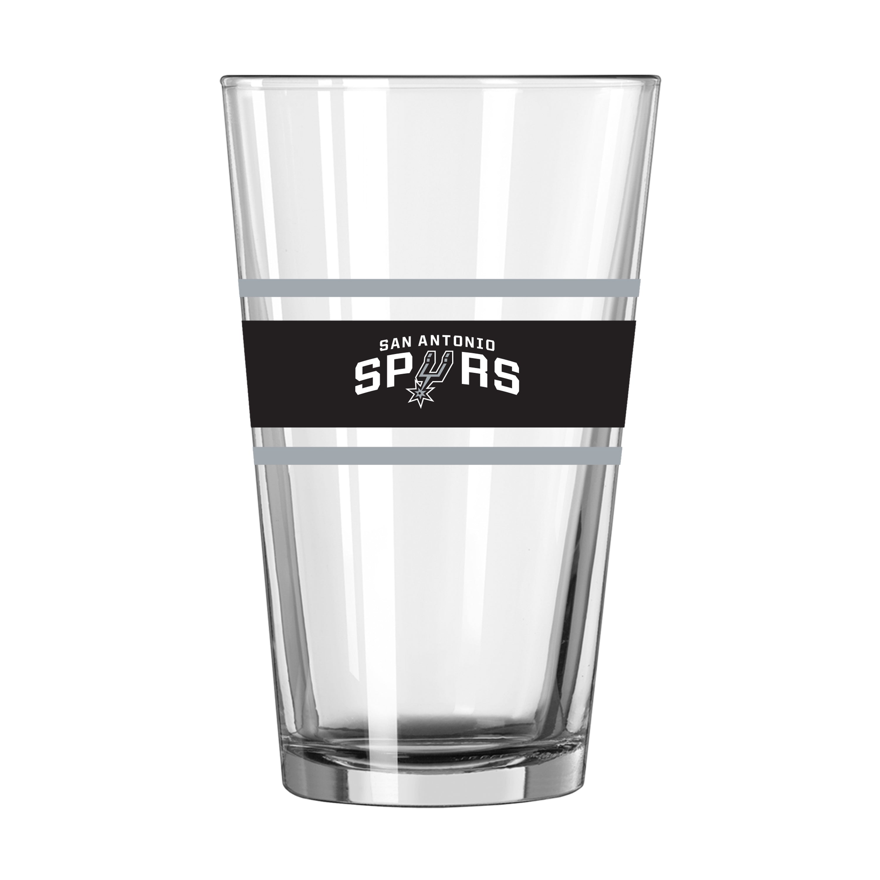 San Antonio Spurs 16oz Stripe Pint Glass - Sports Gifts, Sports Memorabilia, Sports Collectibles, Fan Shop