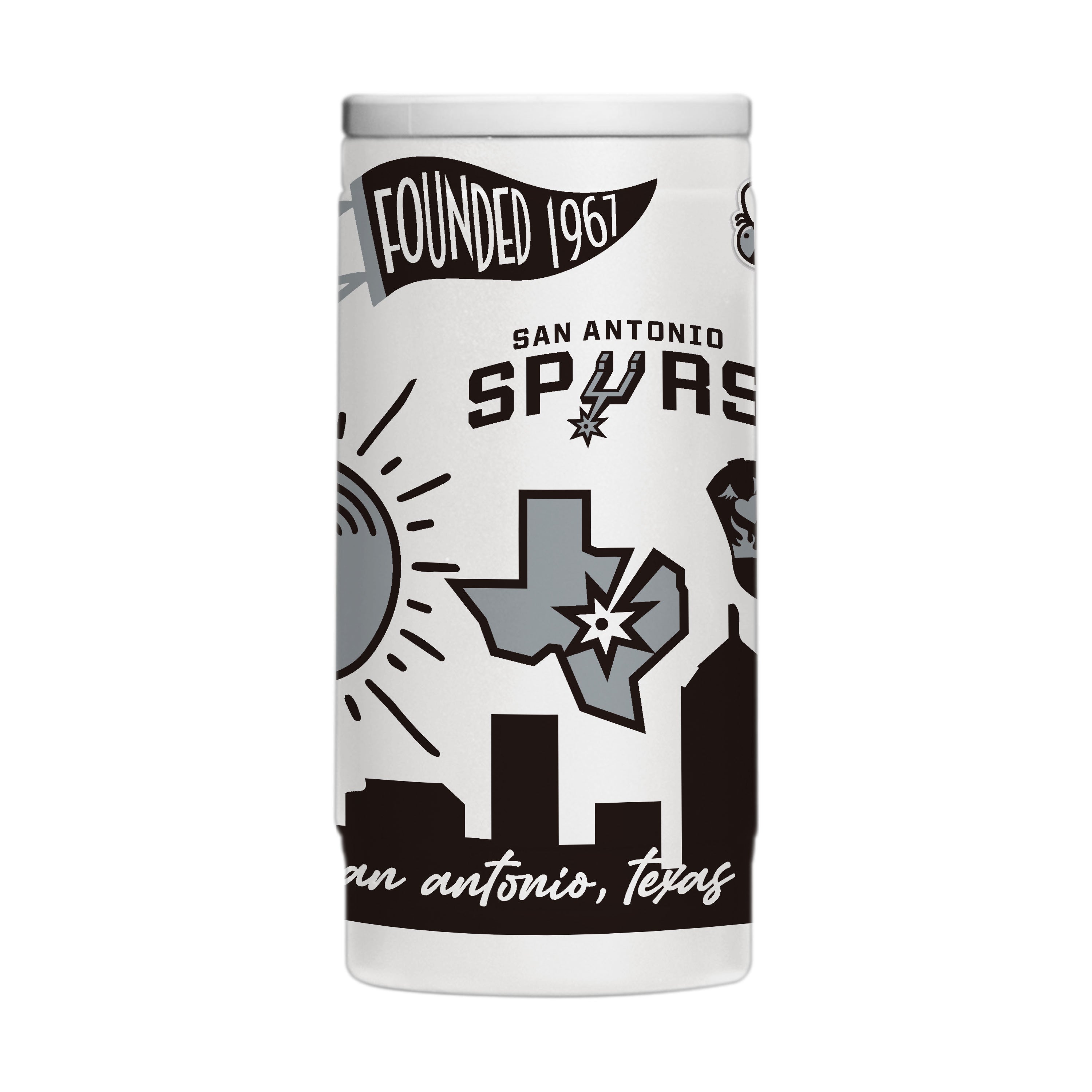 San Antonio Spurs 12oz Native Powdercoat SlimCan Coolie