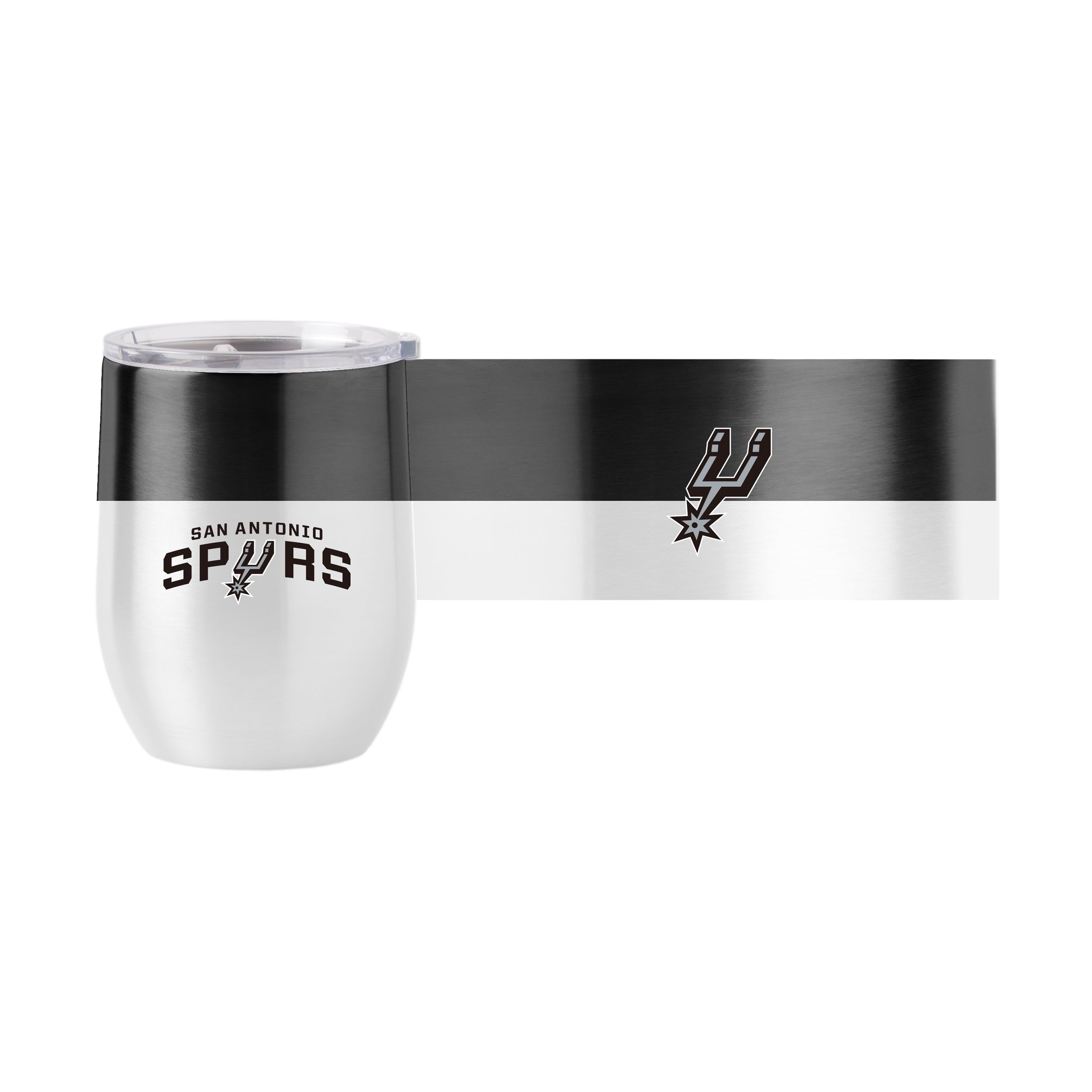 San Antonio Spurs Colorblock 16oz Stainless Curved Beverage - Sports Gifts, Sports Memorabilia, Sports Collectibles, Fan Shop