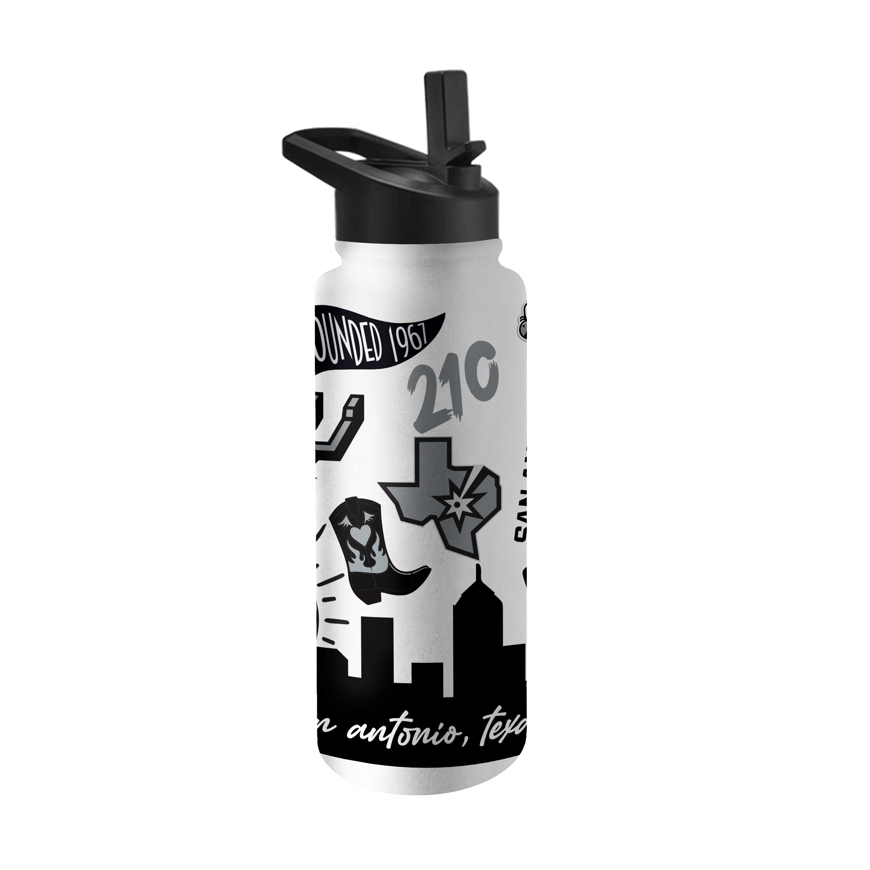 San Antonio Spurs 34oz Native Quencher Bottle - Sports Gifts, Sports Memorabilia, Sports Collectibles, Fan Shop