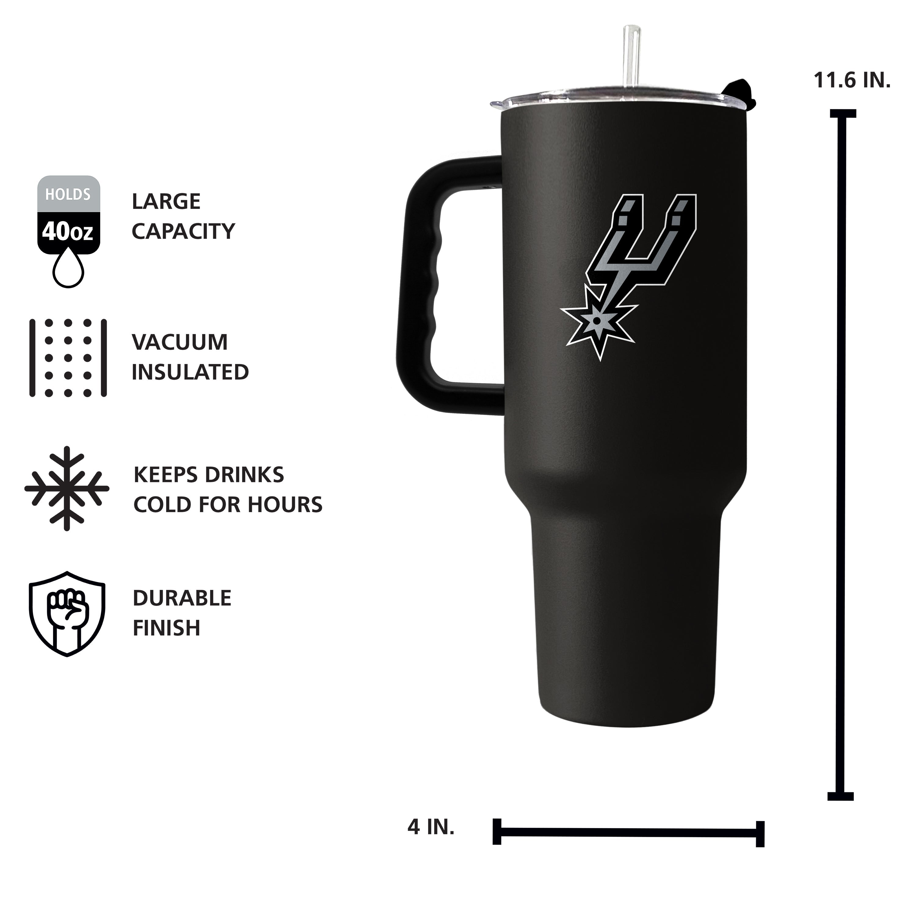 San Antonio Spurs 40oz Flipside Powder Coat Tumbler - Sports Gifts, Sports Memorabilia, Sports Collectibles, Fan Shop