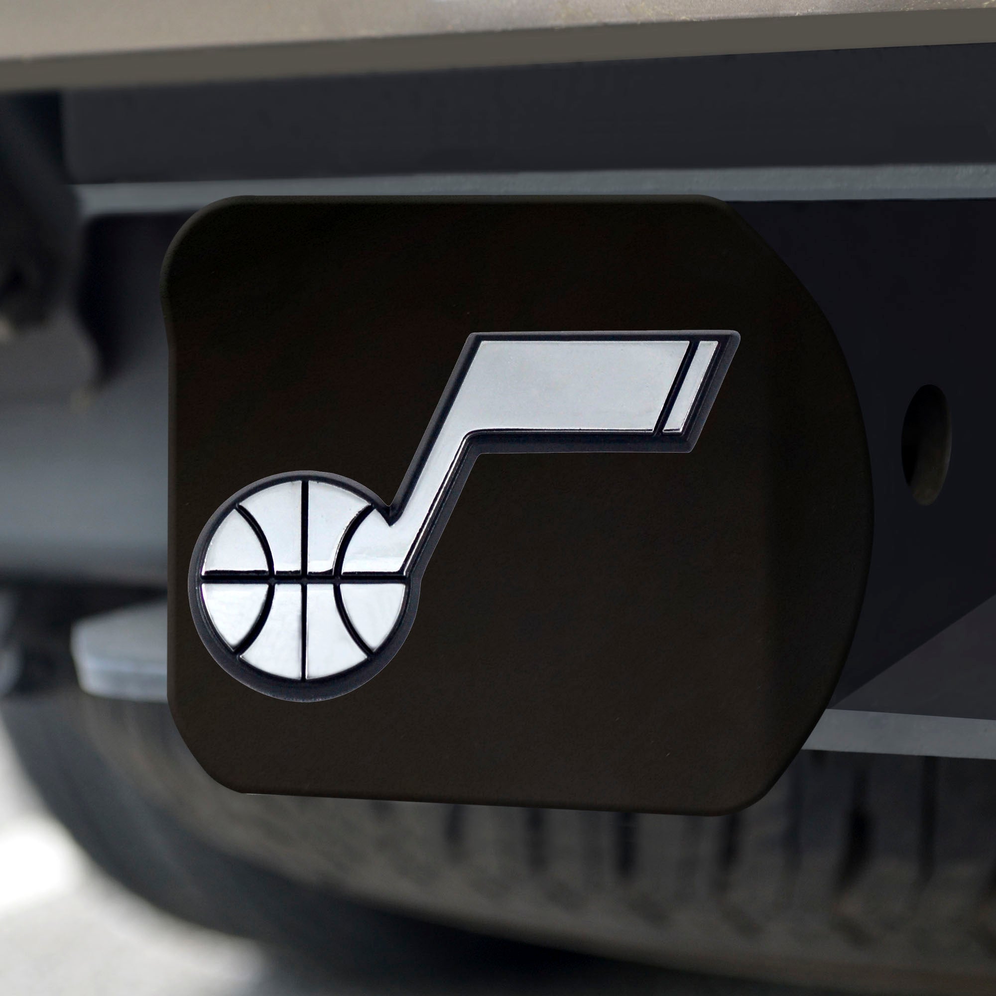 NBA - Utah Jazz Chrome on Black Hitch Cover - Sports Gifts, Sports Memorabilia, Sports Collectibles, Fan Shop