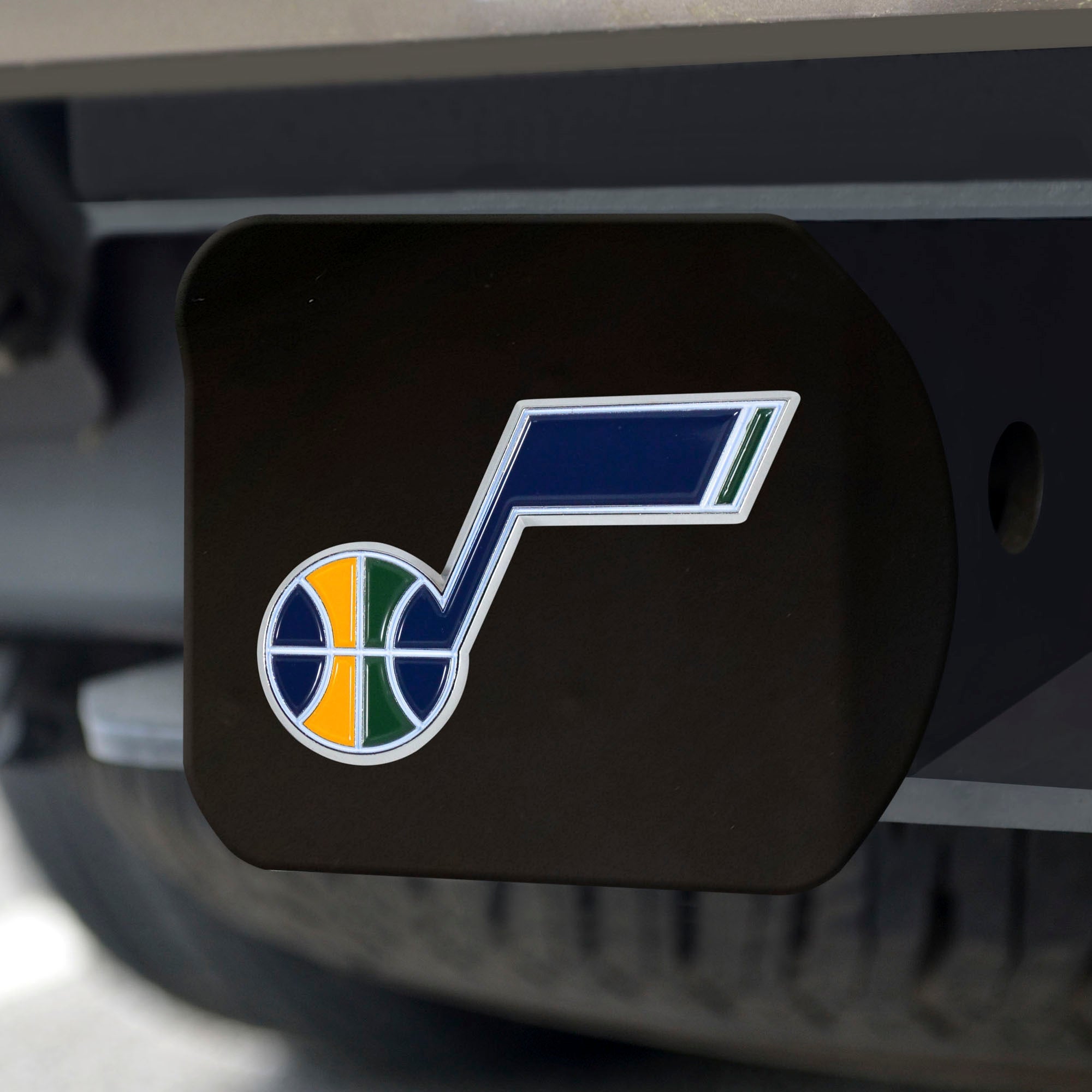 NBA - Utah Jazz Color on Black Hitch Cover - Sports Gifts, Sports Memorabilia, Sports Collectibles, Fan Shop