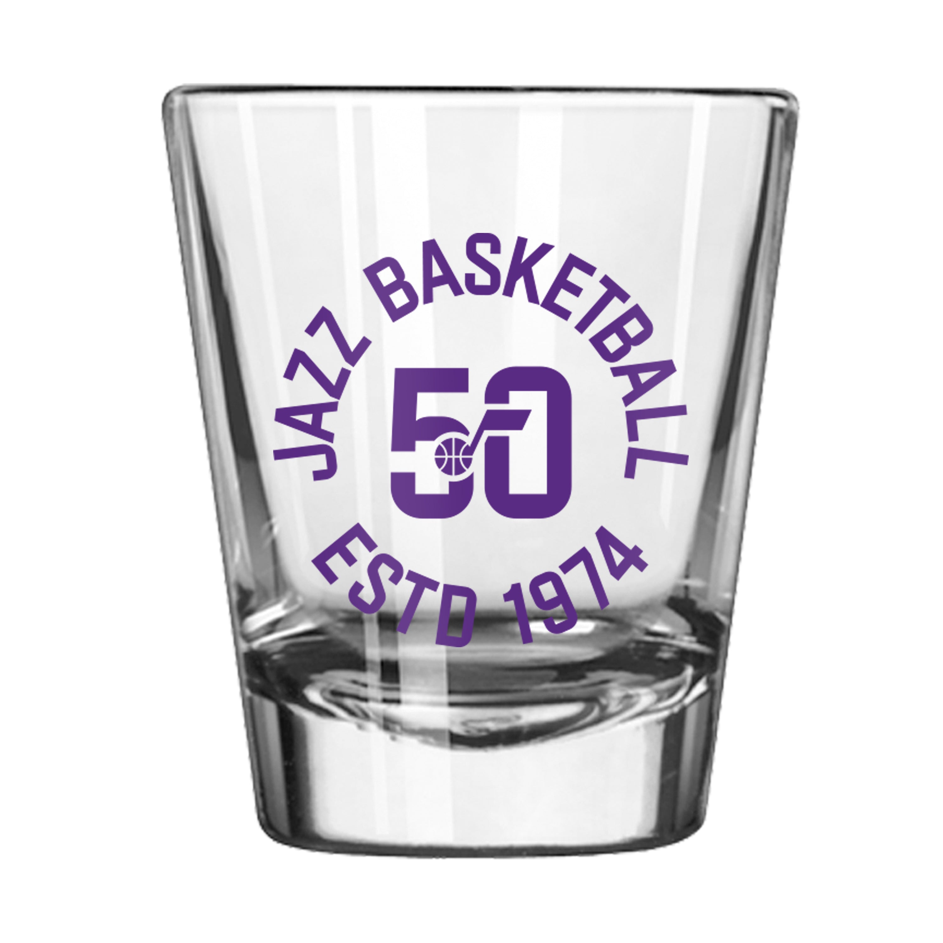 Utah Jazz 50th Anniversary 2oz Shot Glass - Sports Gifts, Sports Memorabilia, Sports Collectibles, Fan Shop