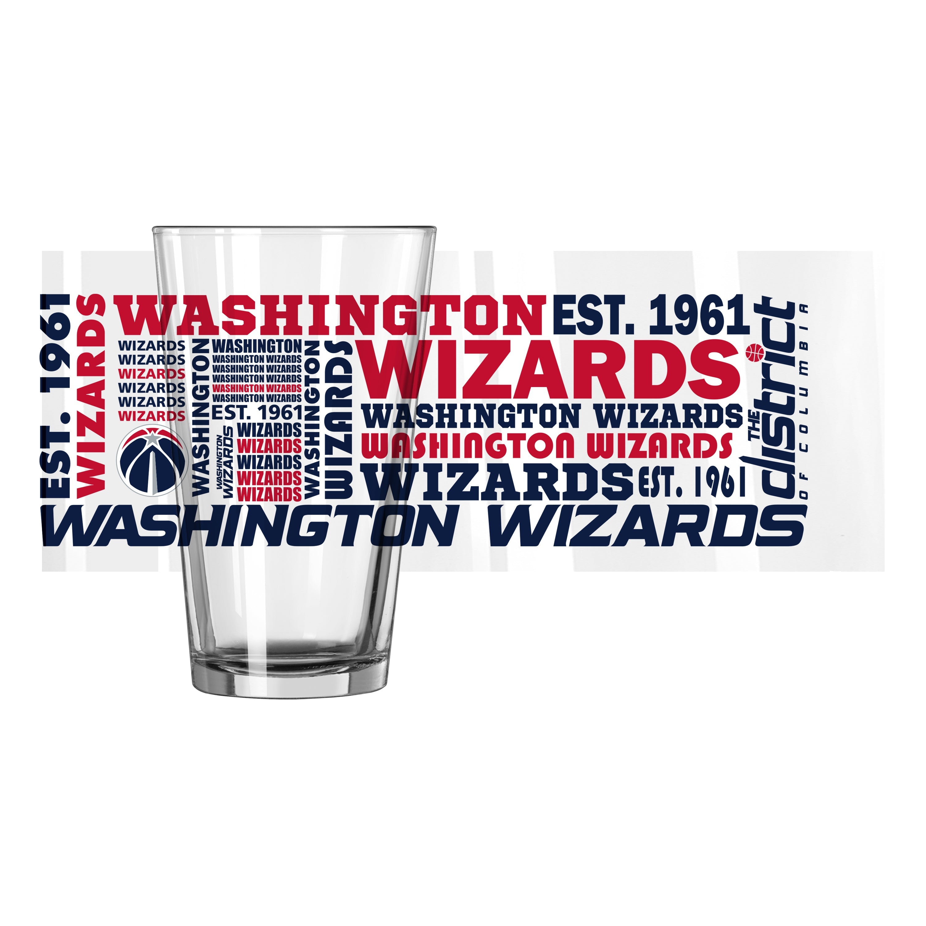 Washington Wizards 16oz Spirit Pint Glass - Sports Gifts, Sports Memorabilia, Sports Collectibles, Fan Shop