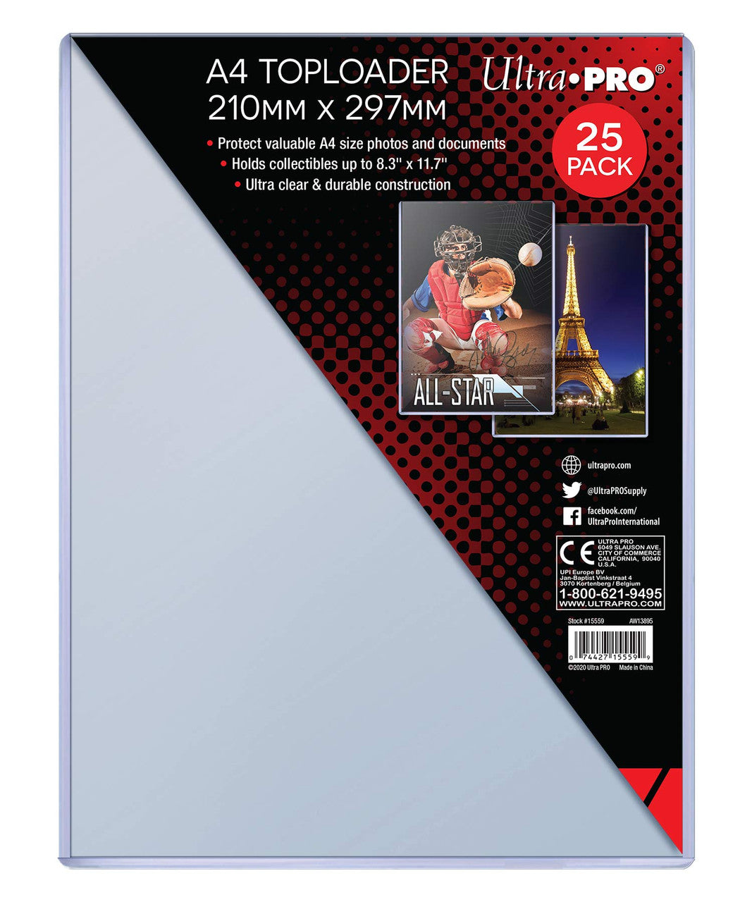 Toploader - A4 Size - 210mm x 297mm - 8.3x11.7 (25 per pack) - Sports Collectibles, Sports Memorabilia, Sports Fan Shop, Sports Gifts