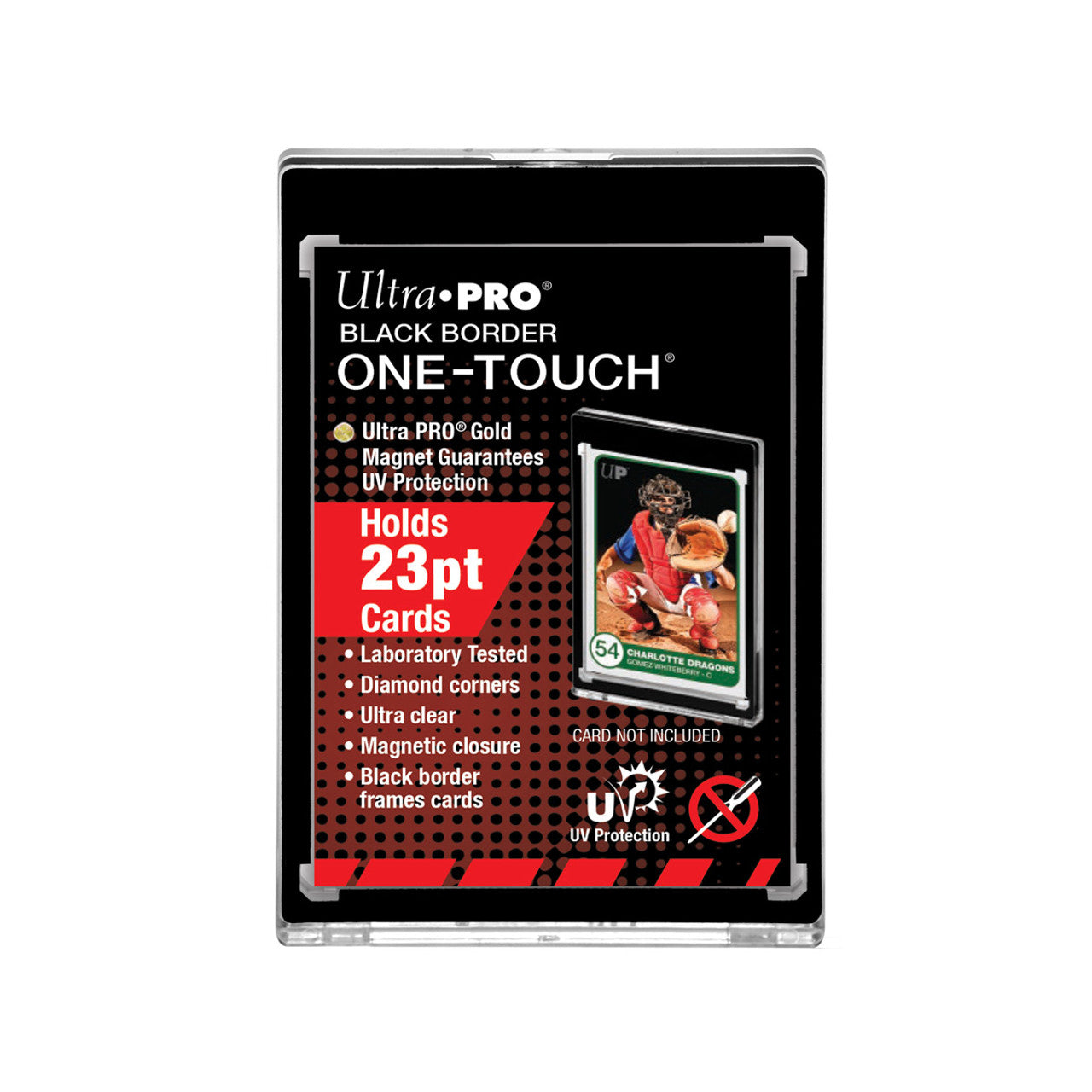 One Touch UV Card Holder With Magnet Closure Black Border - 23pt - Sports Collectibles, Sports Memorabilia, Sports Fan Shop, Sports Gifts