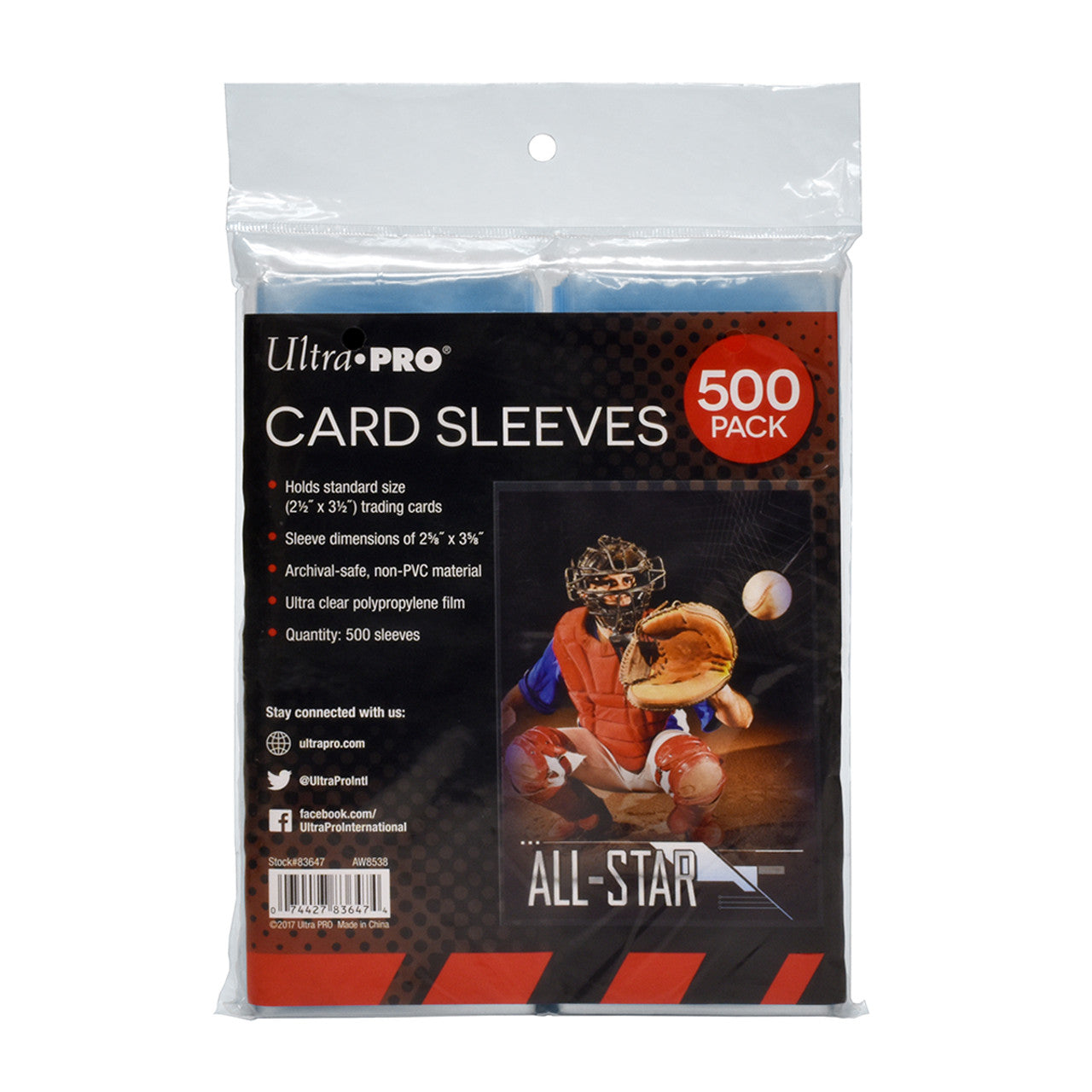 Ultra Pro Card Sleeves 500 Pack - Sports Collectibles, Sports Memorabilia, Sports Fan Shop, Sports Gifts