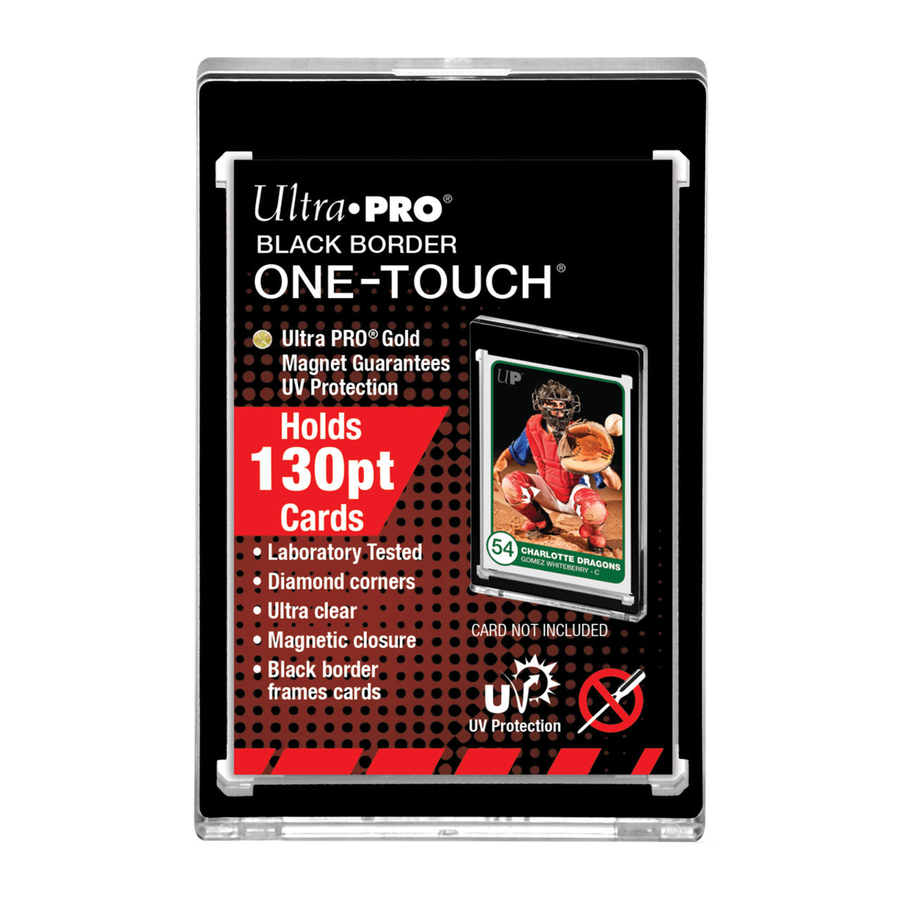 One Touch UV Card Holder With Magnet Closure Black Border - 130pt - Sports Collectibles, Sports Memorabilia, Sports Fan Shop, Sports Gifts
