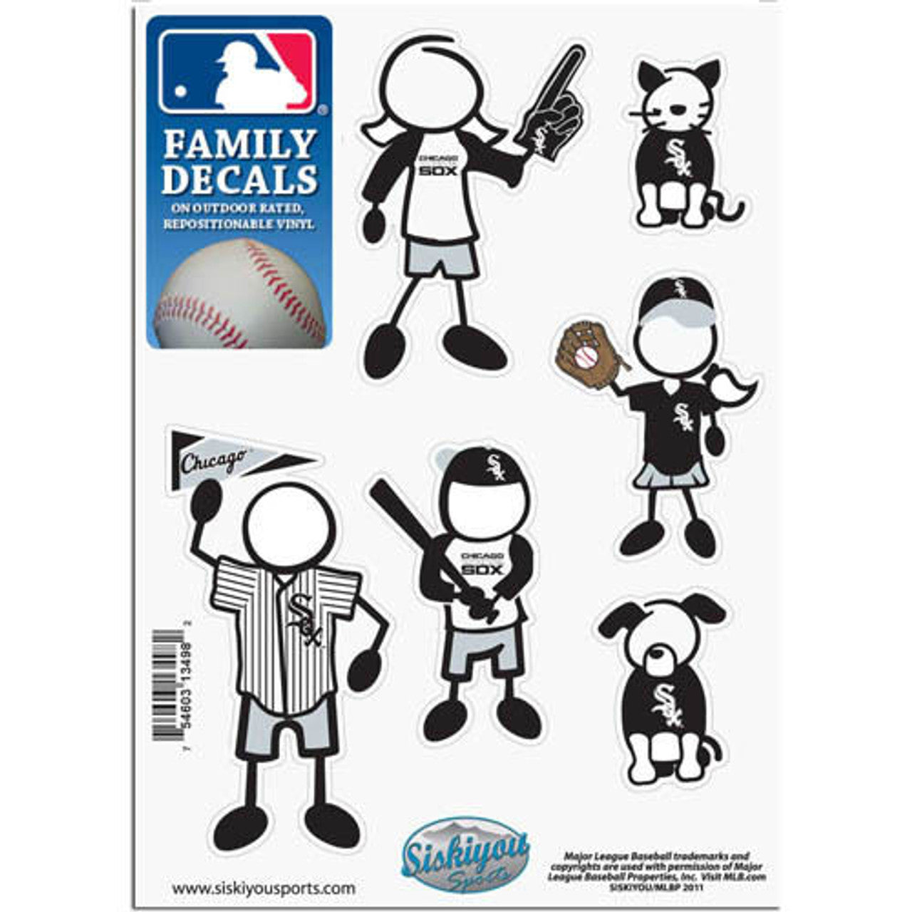 Chicago White Sox Decal 5x7 Family Sheet - Sports Collectibles, Sports Memorabilia, Sports Fan Shop, Sports Gifts
