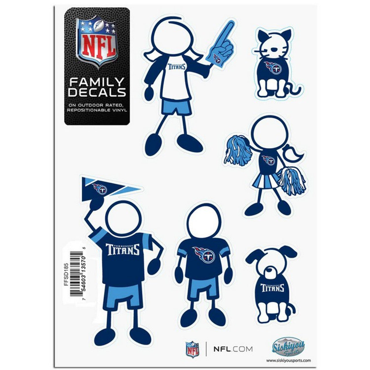 Tennessee Titans Decal 5x7 Family Sheet - Sports Collectibles, Sports Memorabilia, Sports Fan Shop, Sports Gifts
