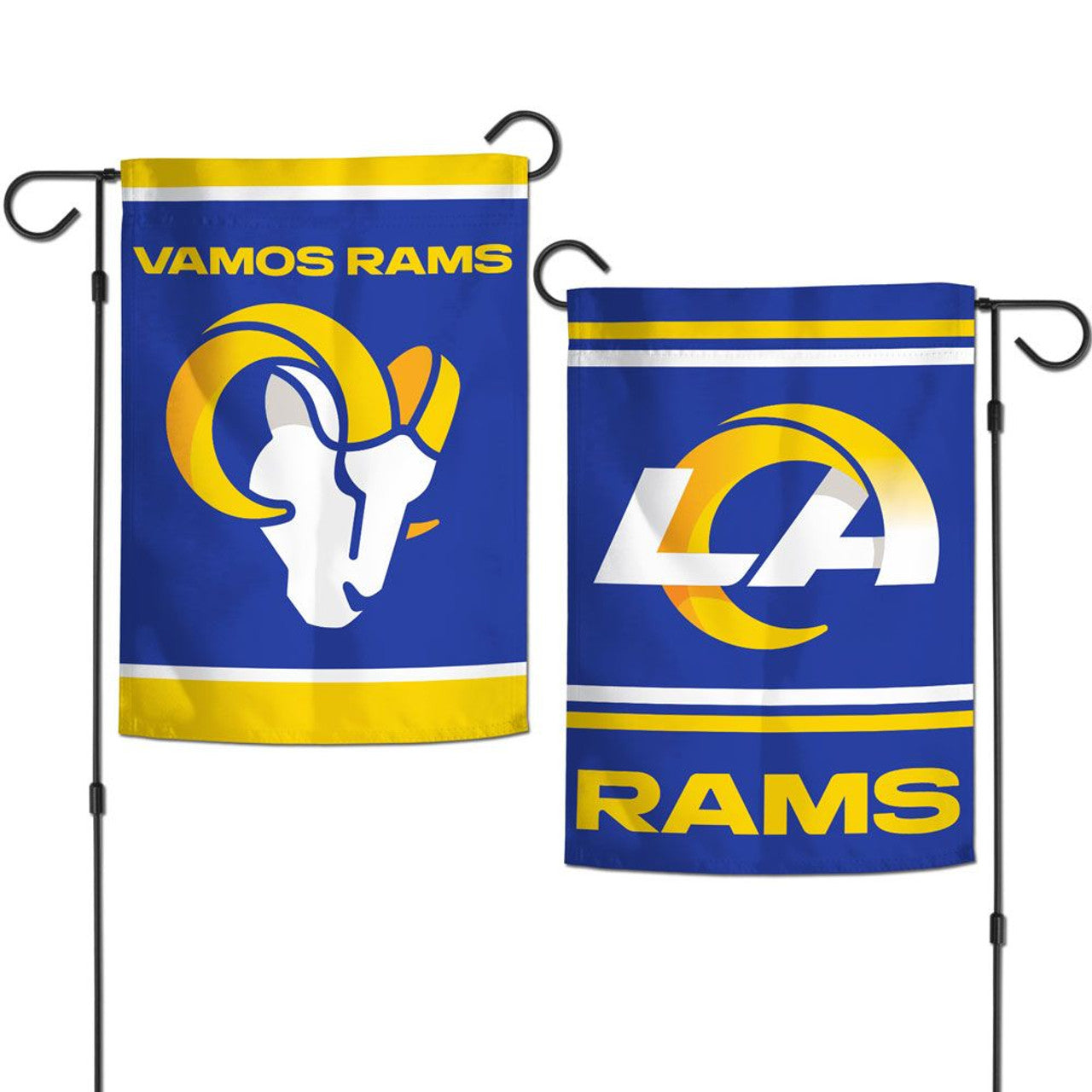 Los Angeles Rams Flag 12x18 Garden Style 2 Sided Slogan Design - Special Order - Sports Collectibles, Sports Memorabilia, Sports Fan Shop, Sports Gifts