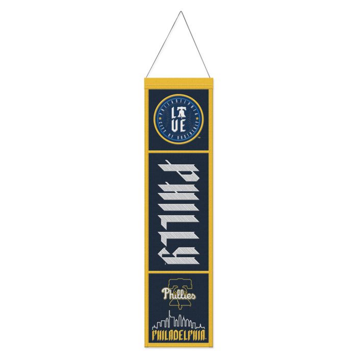 Philadelphia Phillies / City Connect City Connect Wool Banner 8" x 32" - Sports Collectibles, Sports Memorabilia, Sports Fan Shop, Sports Gifts