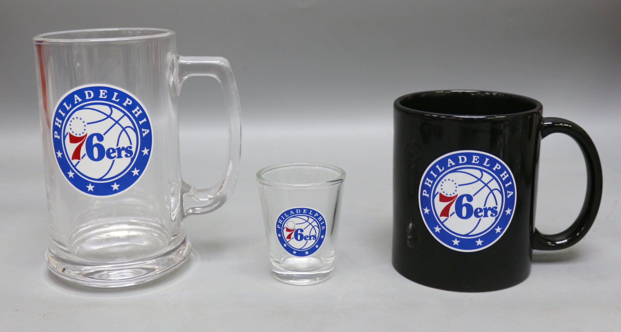 Philadelphia 76ers 3-Piece Glassware Gift Set - Sports Collectibles, Sports Memorabilia, Sports Fan Shop, Sports Gifts