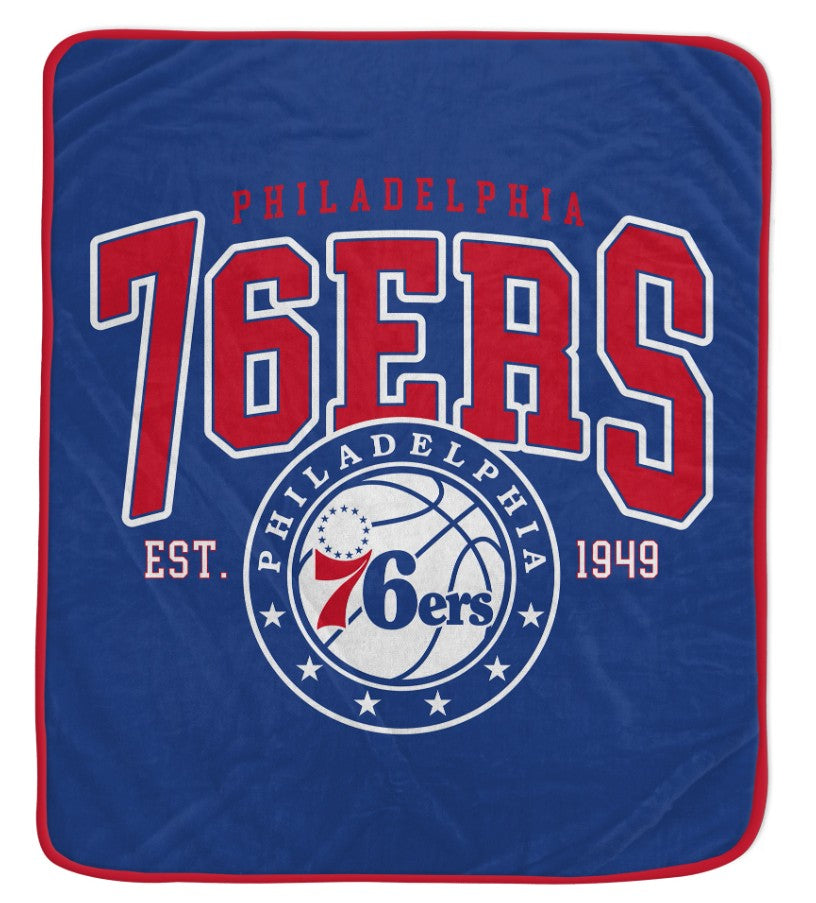 Philadelphia 76ers 50" x 60" Vintage Arch Block Blanket - Sports Collectibles, Sports Memorabilia, Sports Fan Shop, Sports Gifts