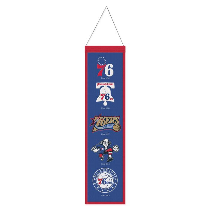 Philadelphia 76ers 8" x 32" Wool Banner - Sports Collectibles, Sports Memorabilia, Sports Fan Shop, Sports Gifts