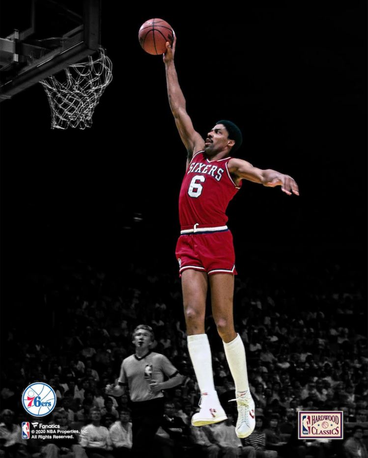 Julius "Dr. J" Erving Blackout Dunk Philadelphia 76ers 8" x 10" Basketball Photo - Sports Collectibles, Sports Memorabilia, Sports Fan Shop, Sports Gifts