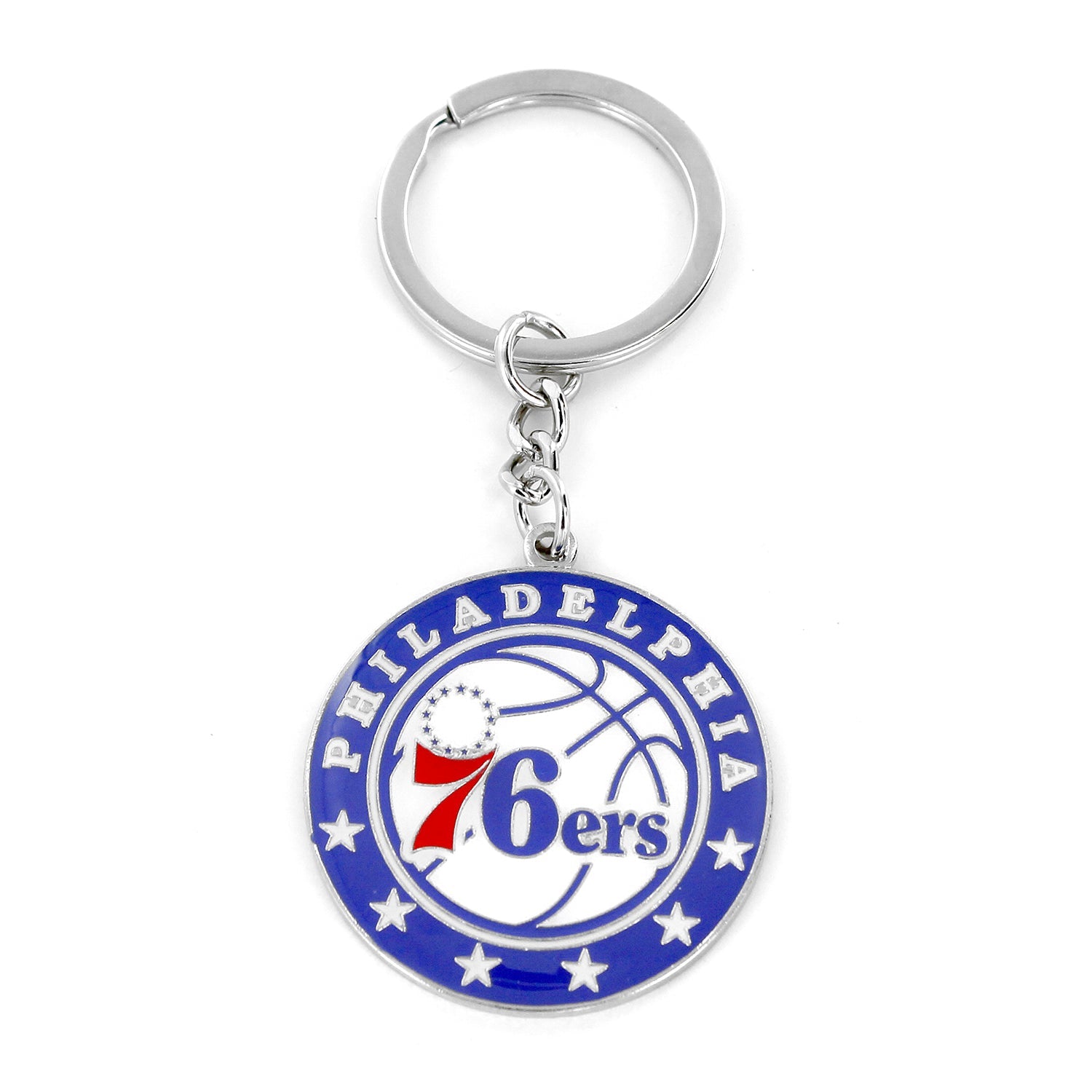 Philadelphia 76ers Metal Logo Keychain - Sports Collectibles, Sports Memorabilia, Sports Fan Shop, Sports Gifts