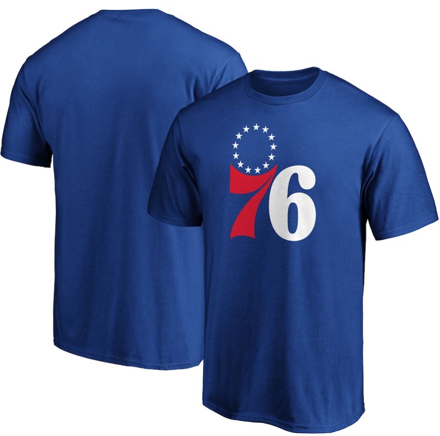Philadelphia 76ers Royal Primary Team Logo T-Shirt - Sports Collectibles, Sports Memorabilia, Sports Fan Shop, Sports Gifts