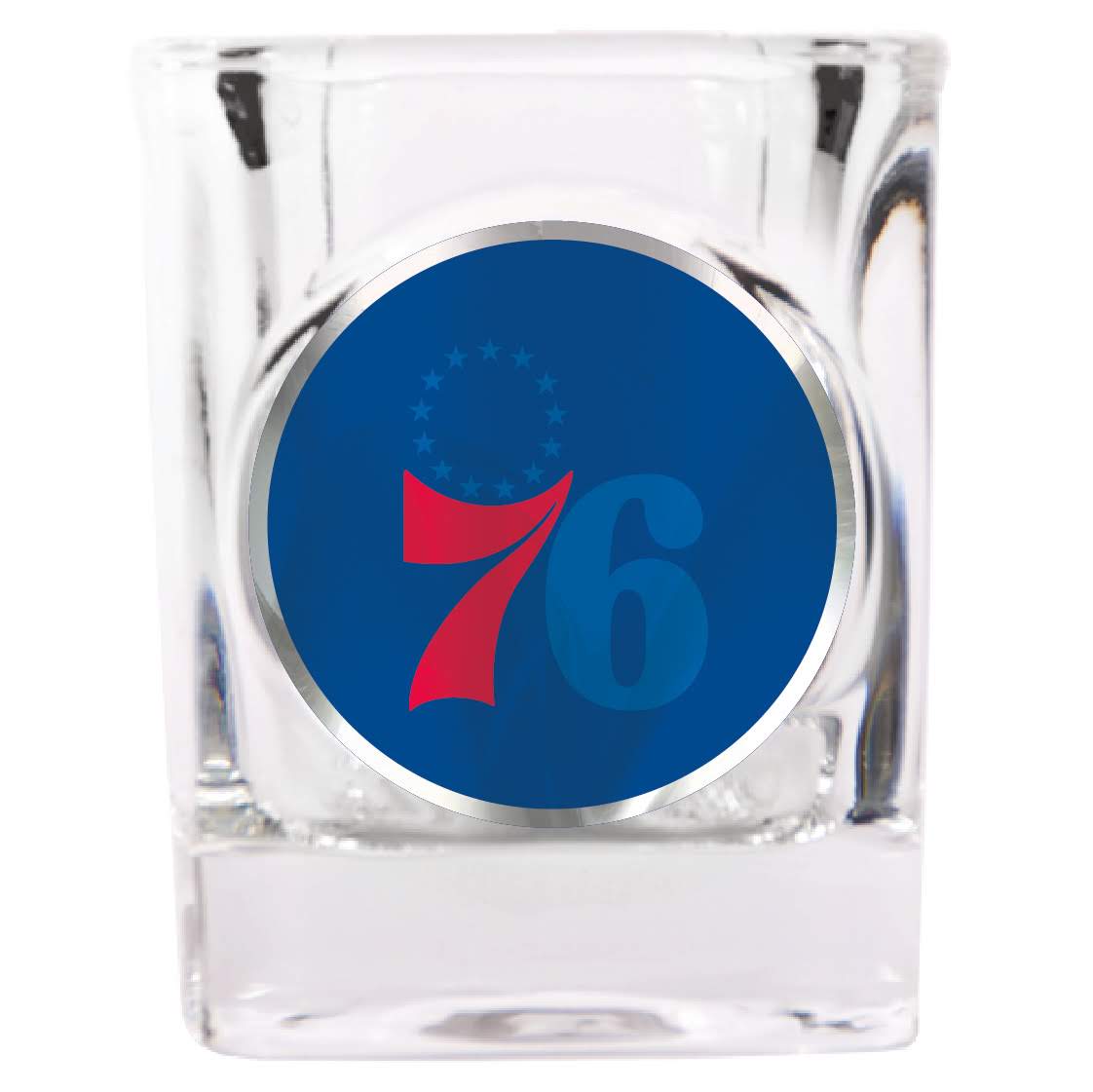 Philadelphia 76ers Square Shot Glass - Sports Collectibles, Sports Memorabilia, Sports Fan Shop, Sports Gifts