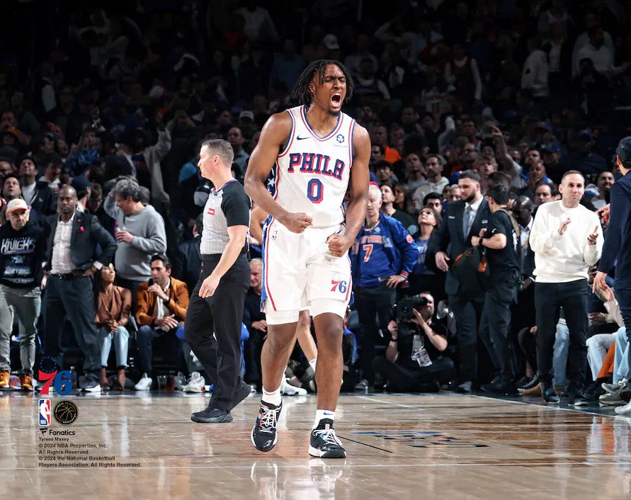 Tyrese Maxey Playoff Celebration Philadelphia 76ers 8" x 10" Basketball Photo - Sports Collectibles, Sports Memorabilia, Sports Fan Shop, Sports Gifts