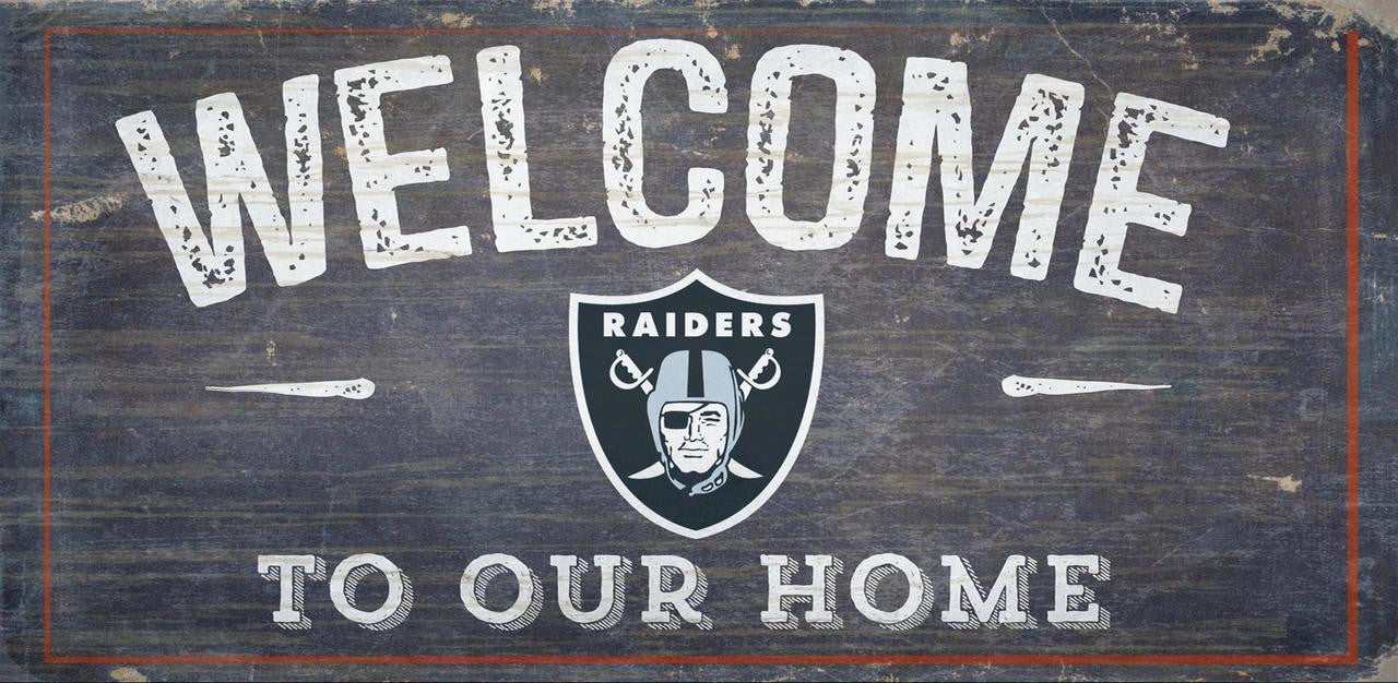 Las Vegas Raiders Sign Wood 6x12 Welcome To Our Home Design - Special Order - Sports Collectibles, Sports Memorabilia, Sports Fan Shop, Sports Gifts