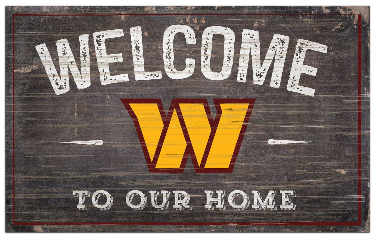 Washington Redskins Sign Wood 6x12 Welcome To Our Home Design - Special Order - Sports Collectibles, Sports Memorabilia, Sports Fan Shop, Sports Gifts