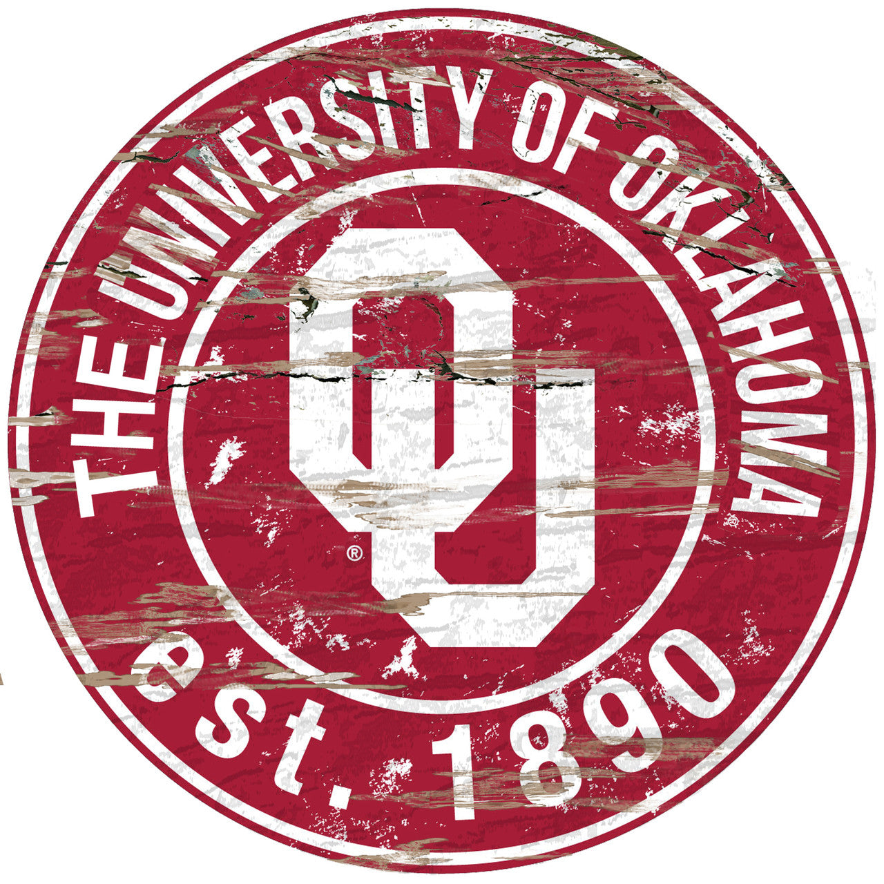 Oklahoma Sooners Wood Sign - 24" Round - Special Order - Sports Collectibles, Sports Memorabilia, Sports Fan Shop, Sports Gifts