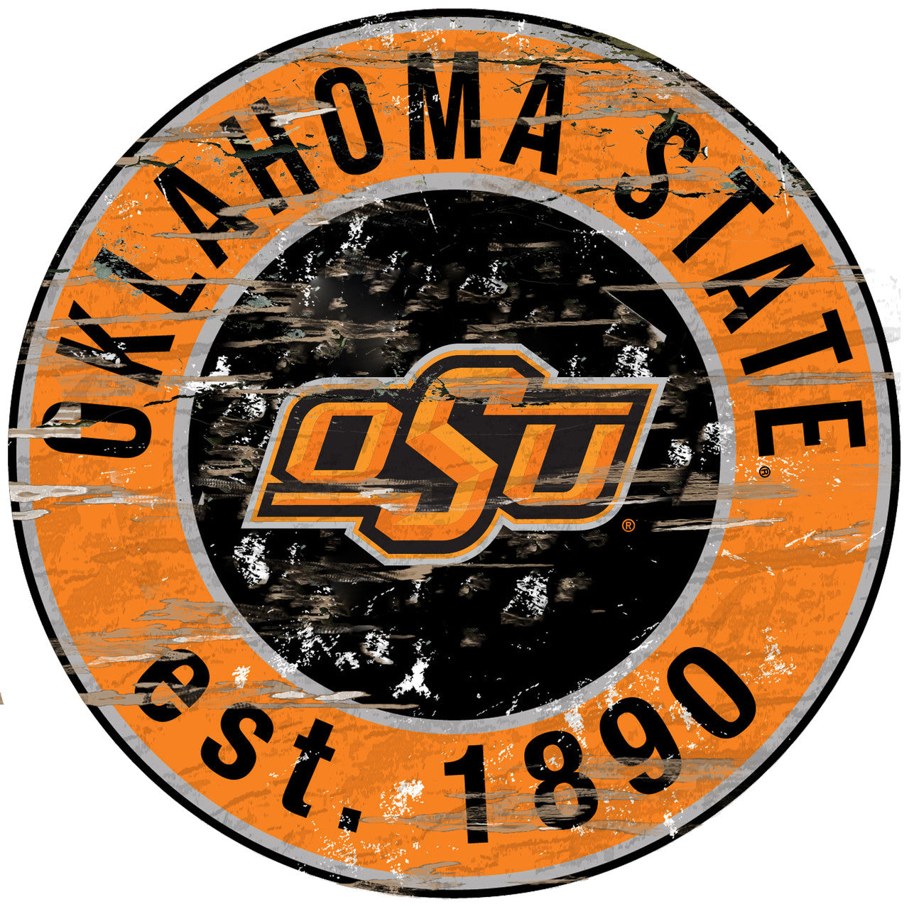 Oklahoma State Cowboys Wood Sign - 24" Round - Special Order - Sports Collectibles, Sports Memorabilia, Sports Fan Shop, Sports Gifts