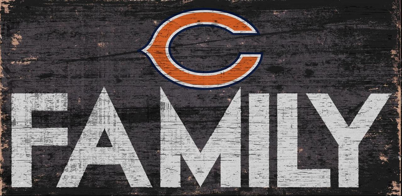 Chicago Bears Sign Wood 12x6 Family Design - Special Order - Sports Collectibles, Sports Memorabilia, Sports Fan Shop, Sports Gifts