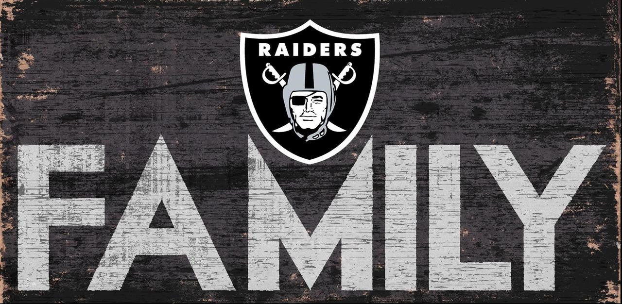 Las Vegas Raiders Sign Wood 12x6 Family Design - Sports Collectibles, Sports Memorabilia, Sports Fan Shop, Sports Gifts