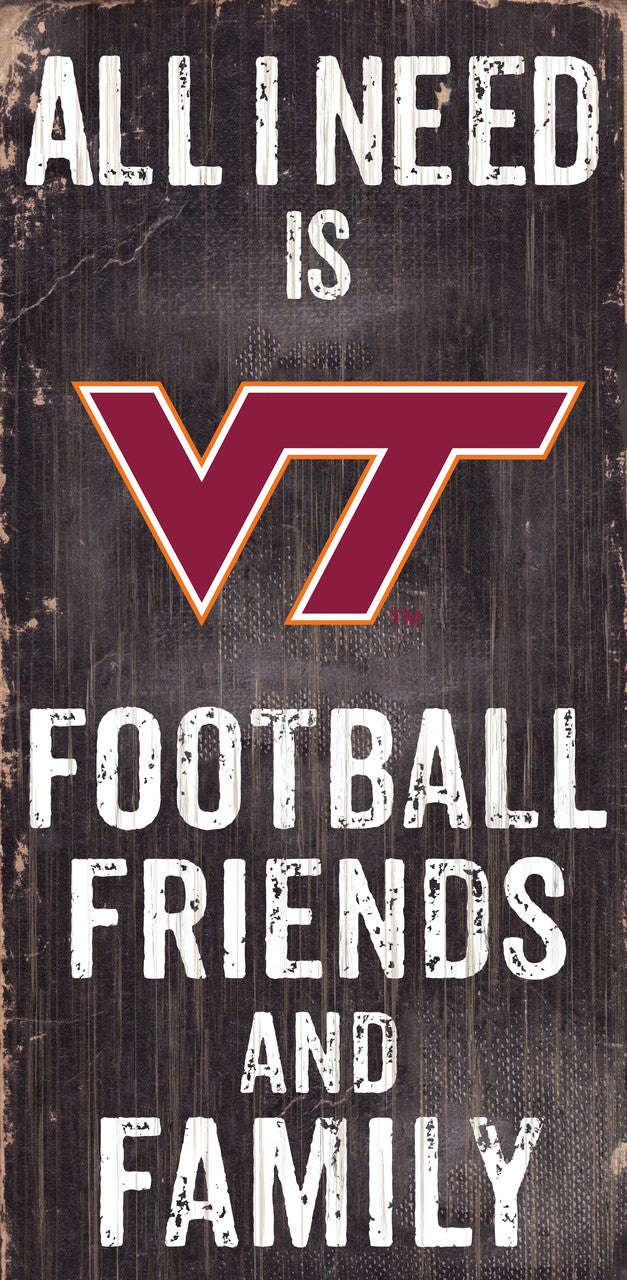 Virginia Tech Hokies Sign Wood 6x12 Football Friends and Family Design Black - Sports Collectibles, Sports Memorabilia, Sports Fan Shop, Sports Gifts