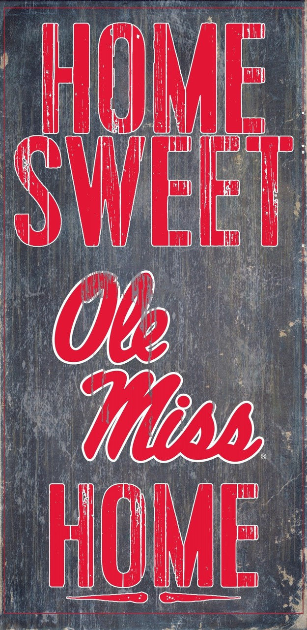 Mississippi Rebels Wood Sign - Home Sweet Home 6x12 - Special Order - Sports Collectibles, Sports Memorabilia, Sports Fan Shop, Sports Gifts