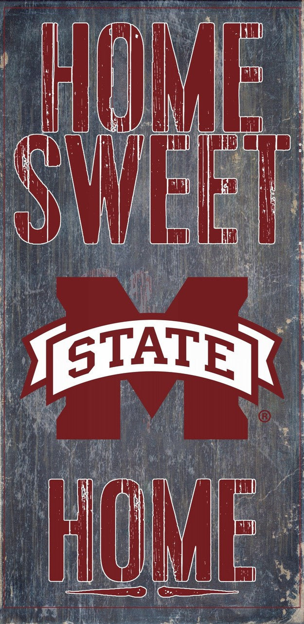Mississippi State Bulldogs Wood Sign - Home Sweet Home 6x12 - Special Order - Sports Collectibles, Sports Memorabilia, Sports Fan Shop, Sports Gifts